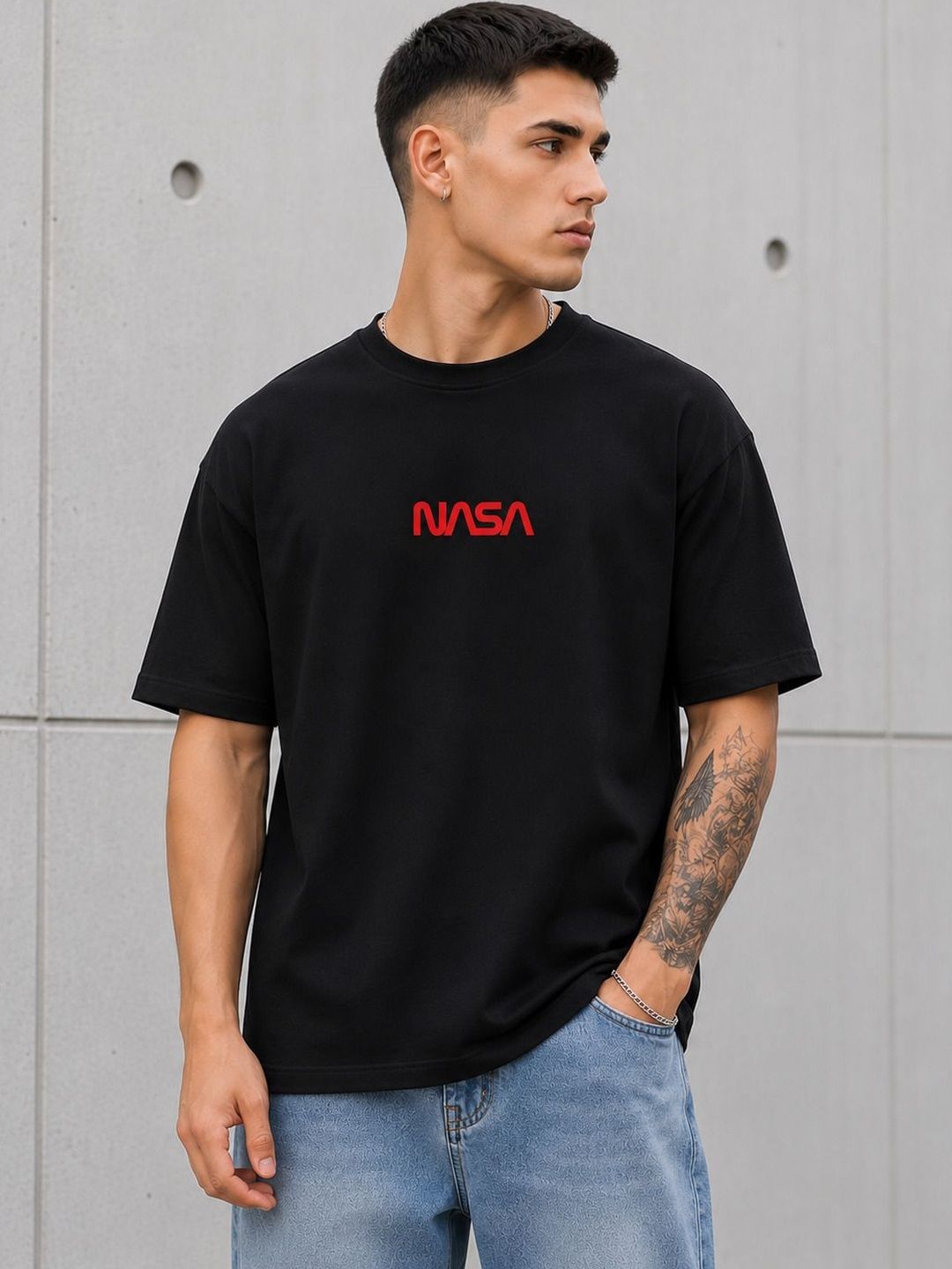 Kook N Keech Men Printed Drop-Shoulder Sleeves T-shirt