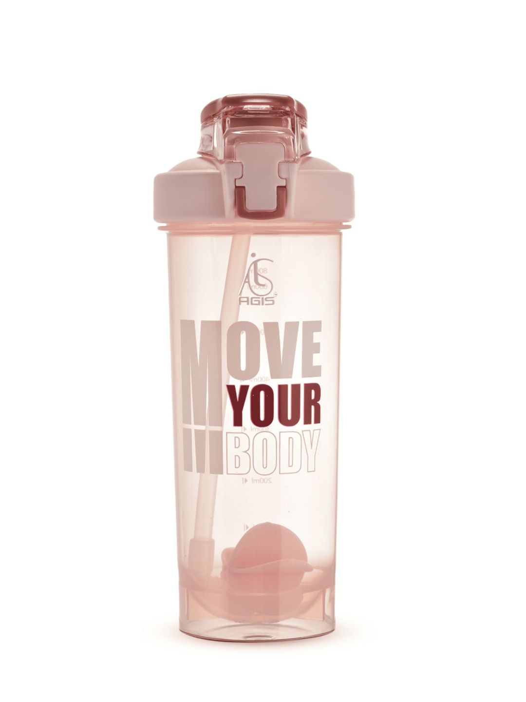 AGIS Pink & White Typography Printed Flip Top Sipper - 800 ml