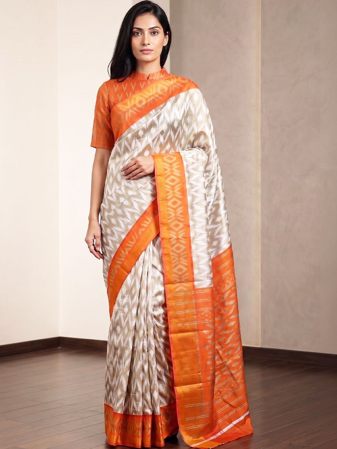 Woven Design Silk Blend Saree Varanga Woven Design Silk Blend Handloom Saree