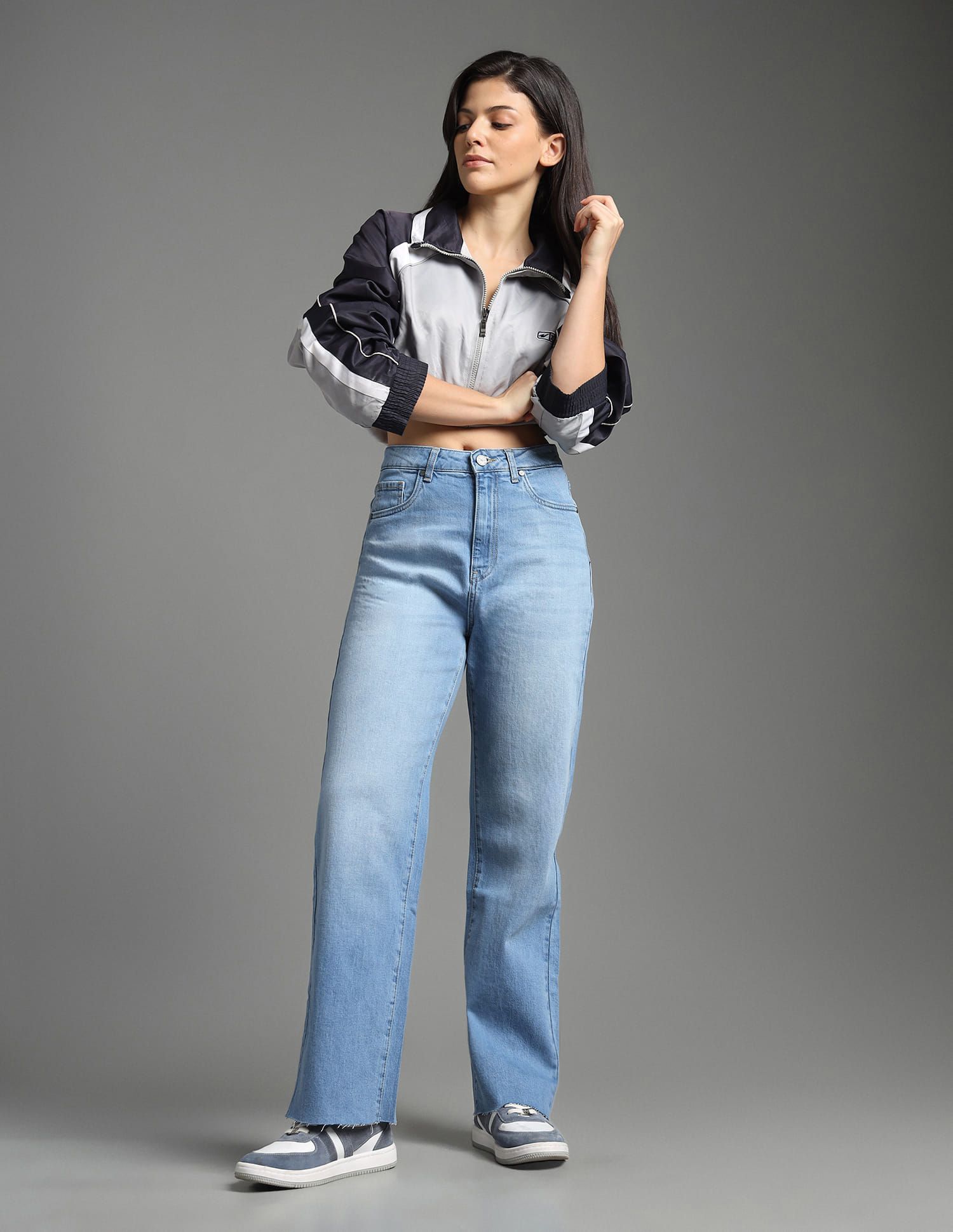 Flying Machine Flying Machine Women Straight Fit High-Rise Clean Look Light Fade Stretchable Jeans