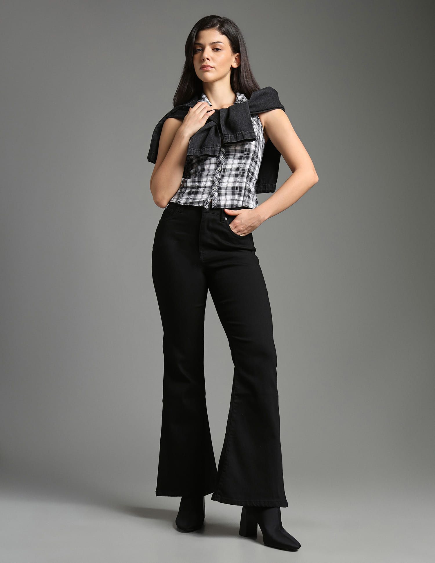 Flying Machine Flying Machine Women Flared High-Rise Stretchable Jeans