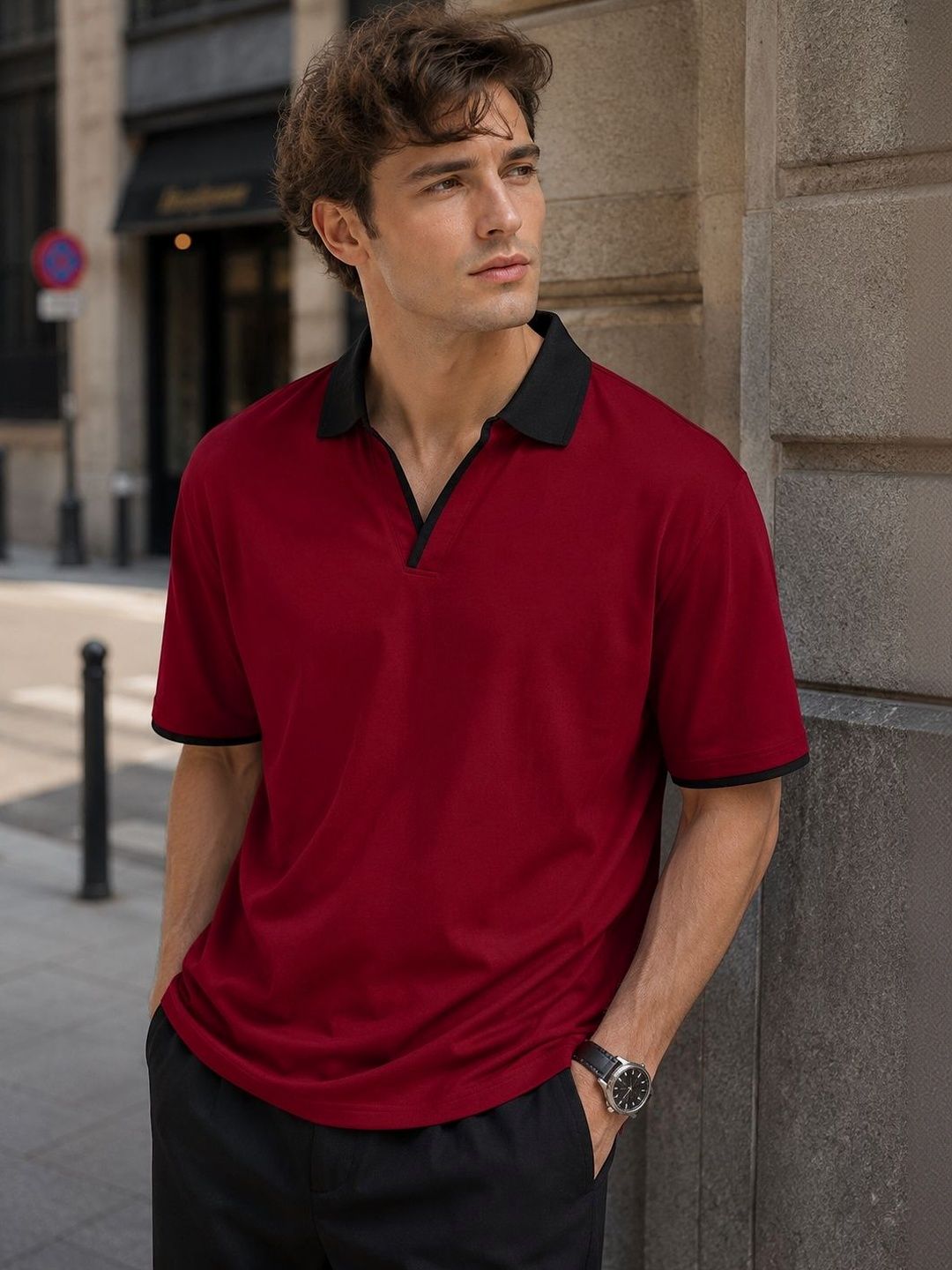 Moda Rapido Men Polo Collar T-shirt