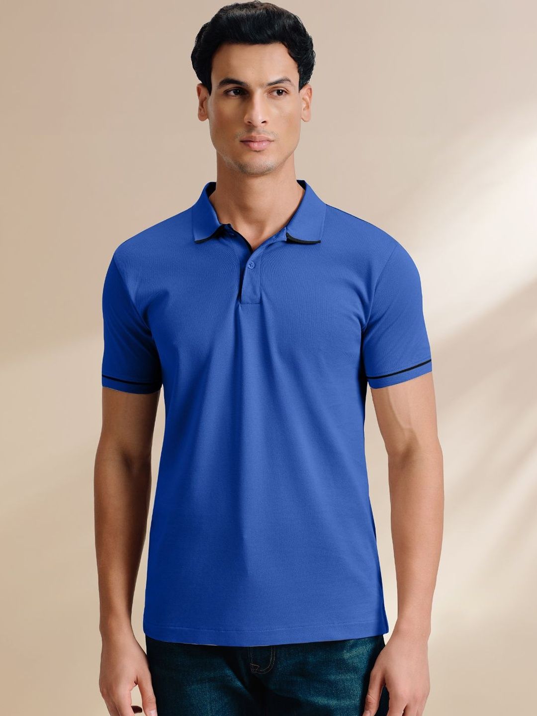 Buy XYXX Men Solid Polo Collar Cotton T-shirt - Tshirts for Men