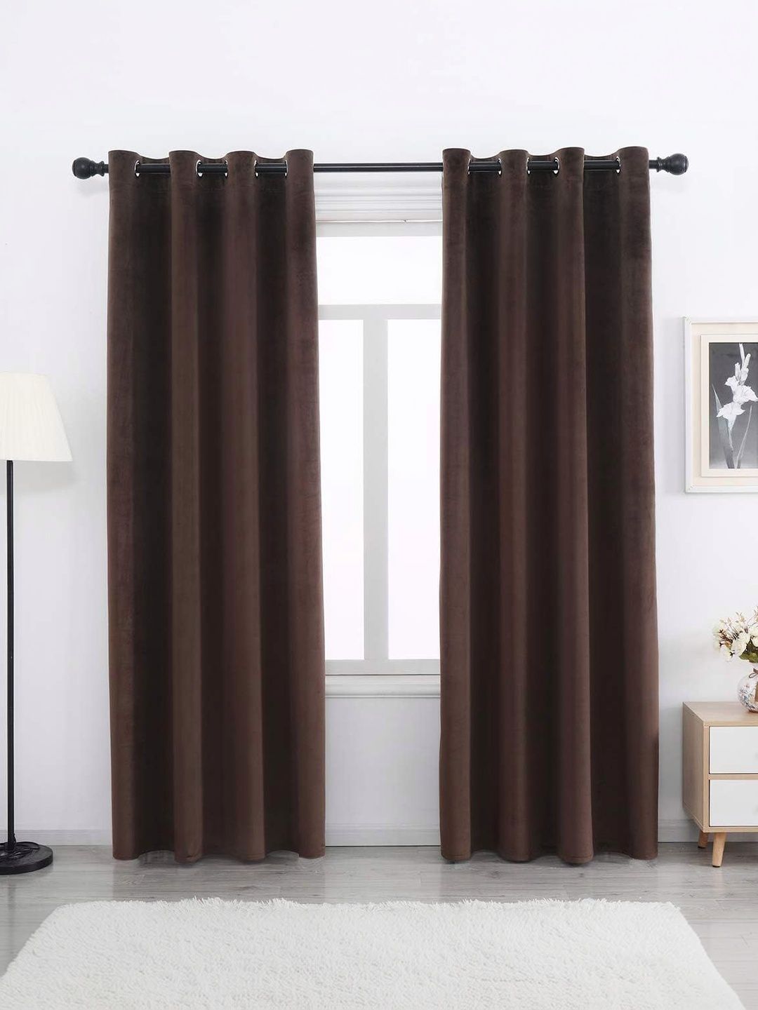 KNOTTING HOME Coffee Brown Room Darkening Door Curtain