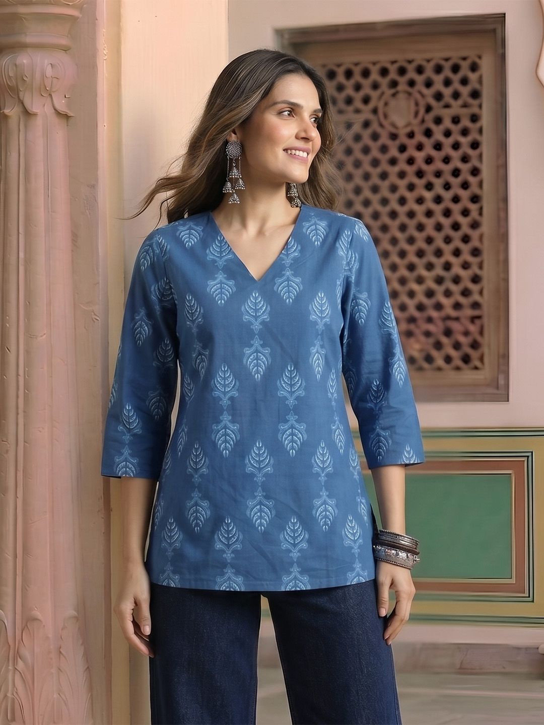Anouk Ethnic Motifs Printed Pure Cotton Kurti