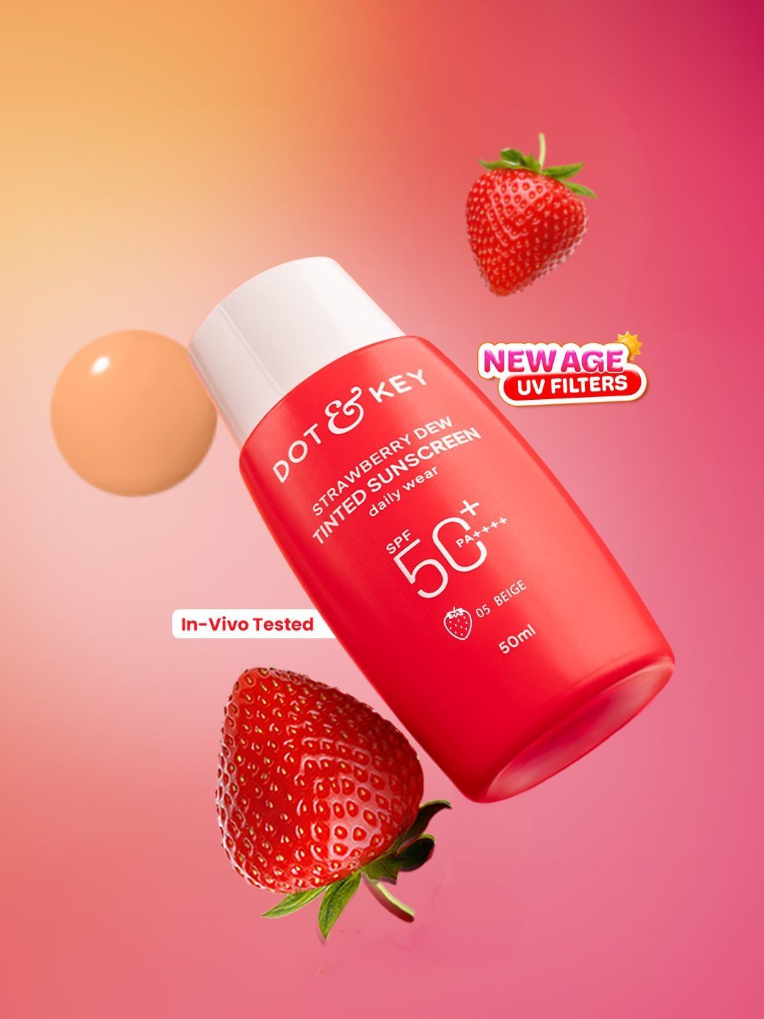 DOT & KEY DOT & KEY Strawberry Dew Tinted Sunscreen In-Vivo Tested SPF 50+ PA++++ 50ml-Beige 05