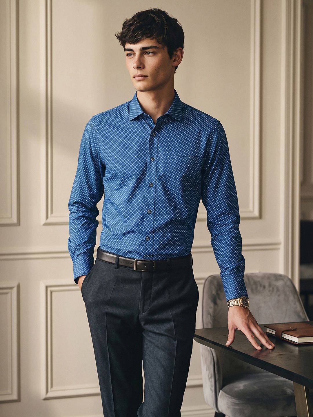 Van Heusen Checked Pure Cotton Formal Shirt