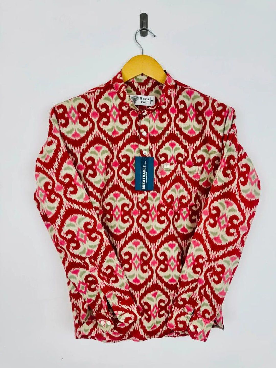 Hues Fab Men Ethnic Motifs Printed Indie Prints Kurta