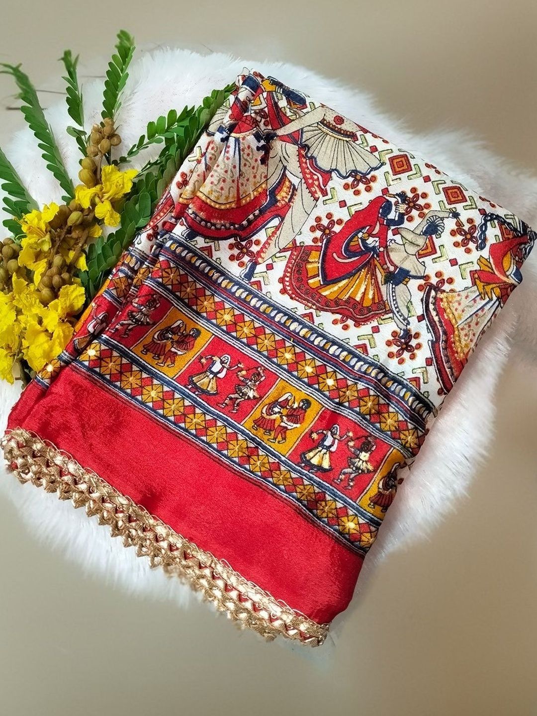 NAYE RANG Ethnic Motifs Printed Art Silk Dupatta
