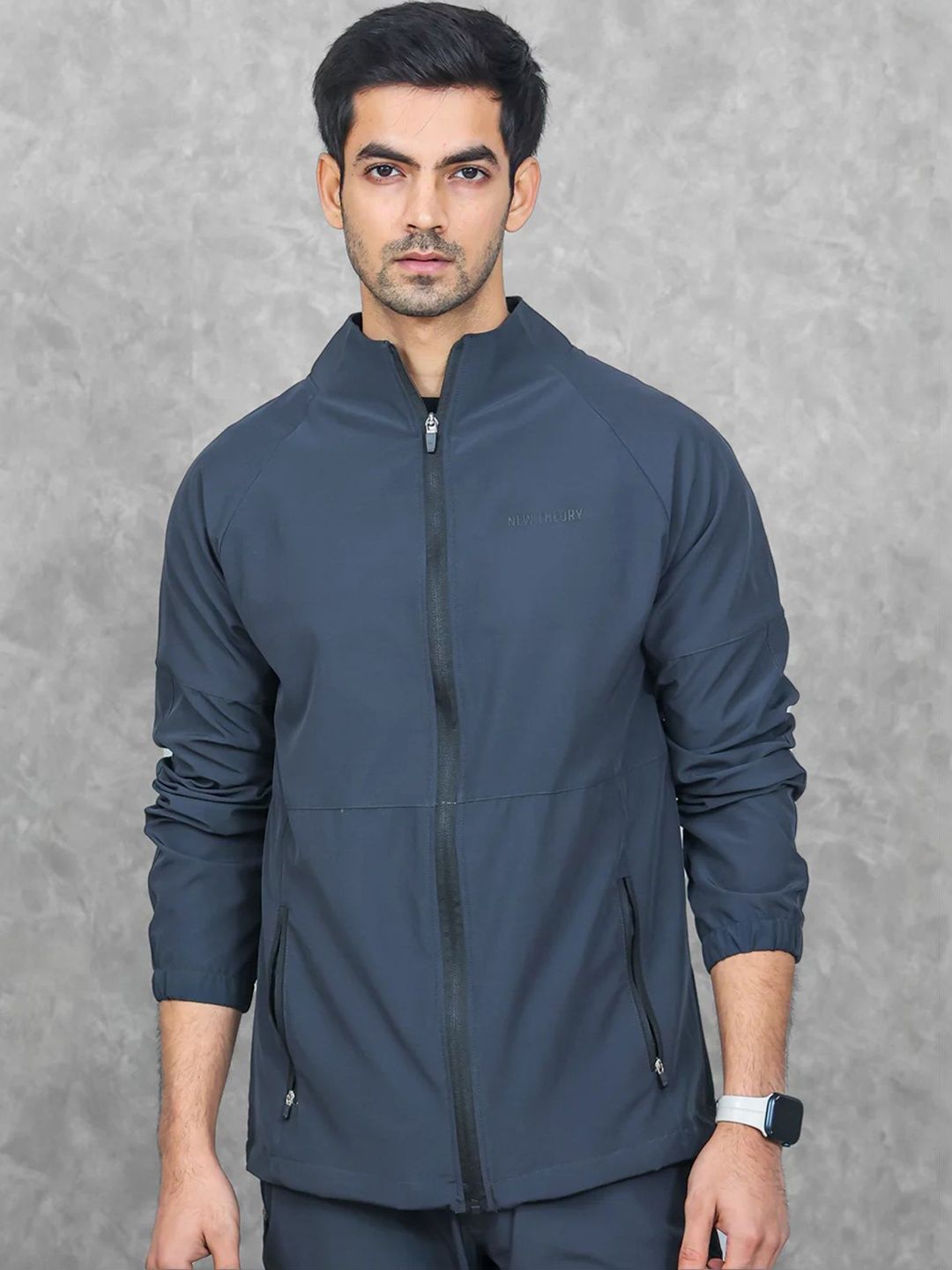 New Theory  Men Cotton Mandarin Collar Jackets