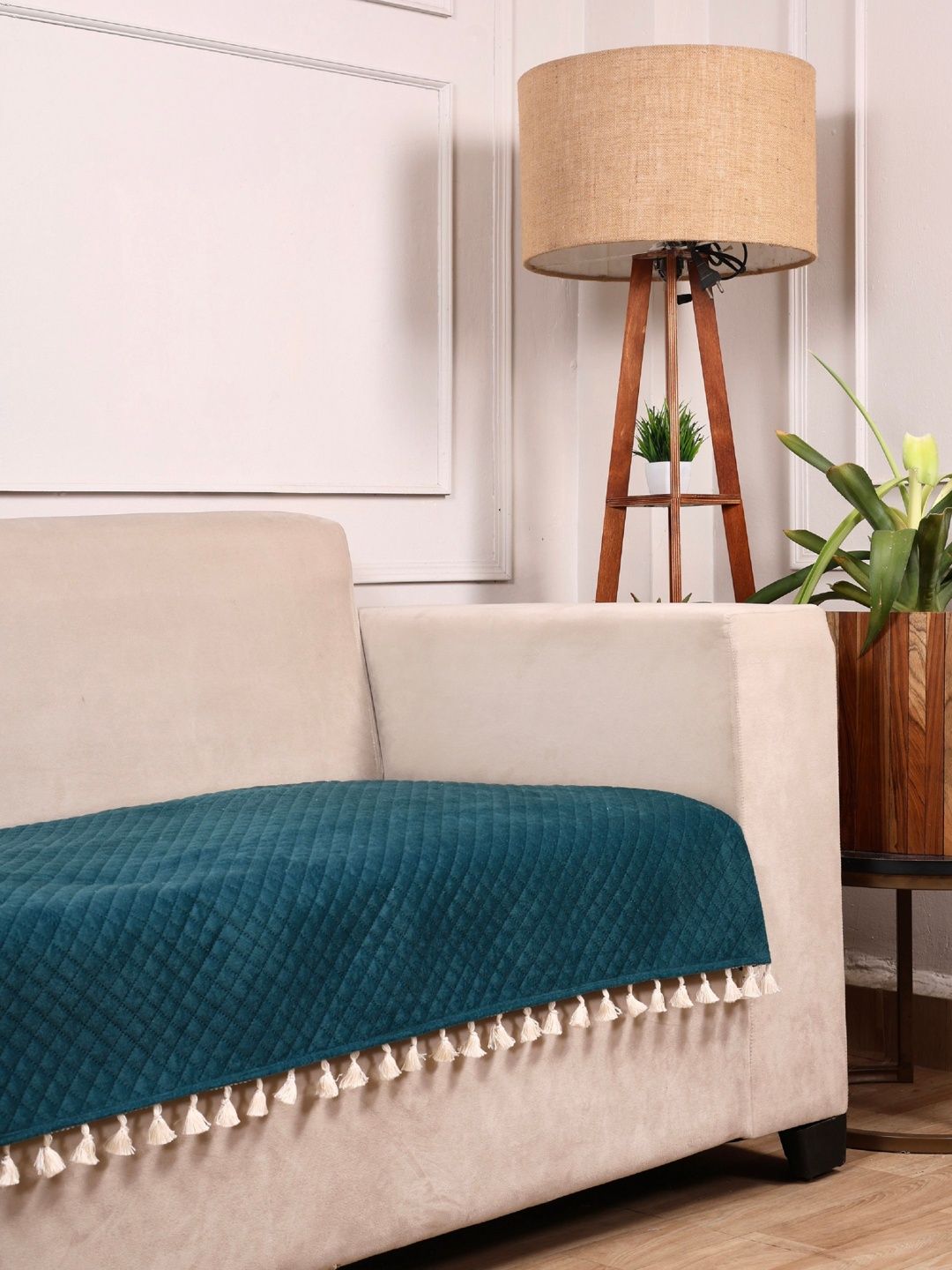 STITCHNEST STITCHNEST Eco friendly & no colour fading Faux Suede Washable 3 Seater Sofa Cover-26x68In