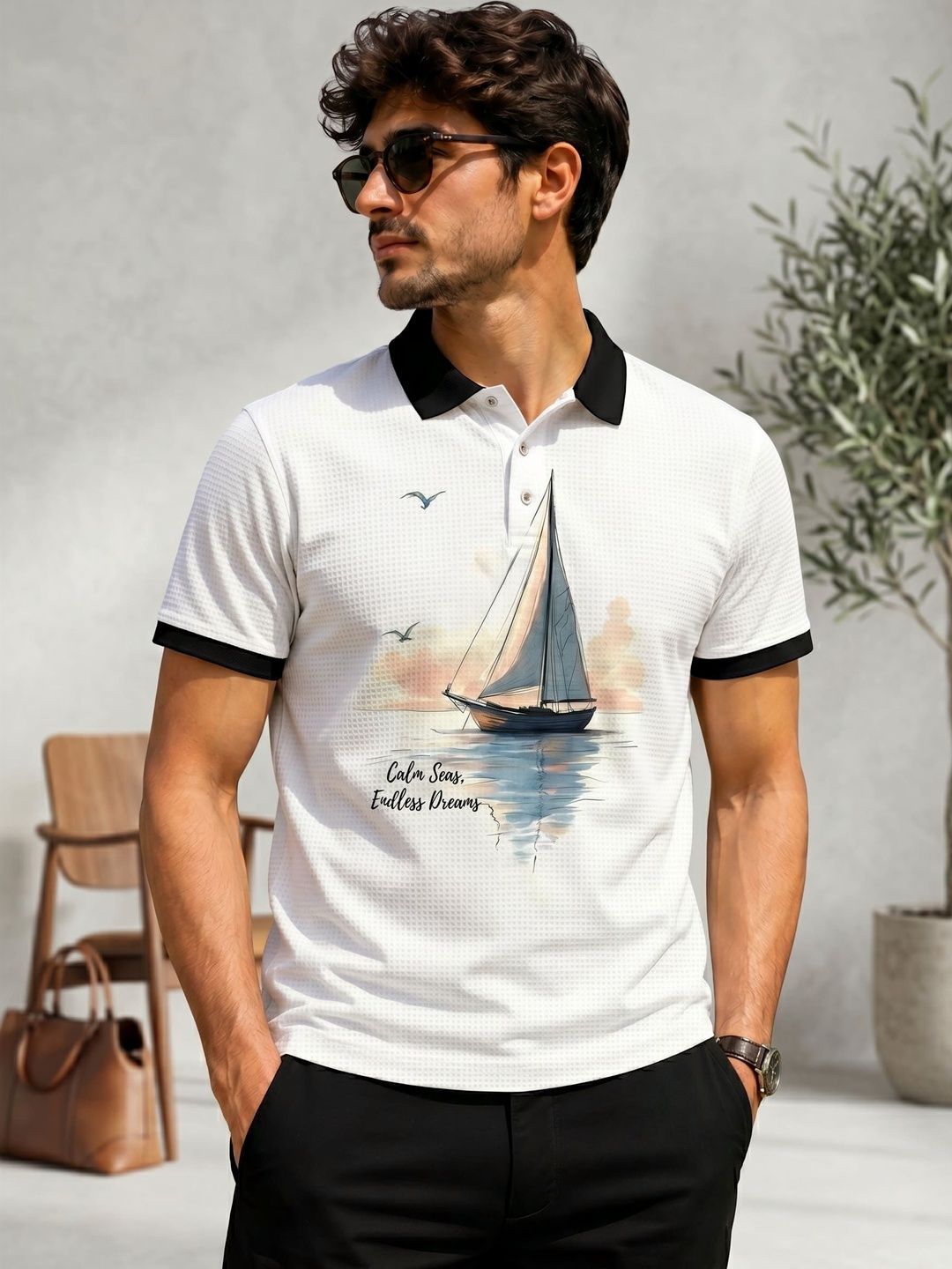 Tshirts Buddy Men Printed Polo Collar T-shirt