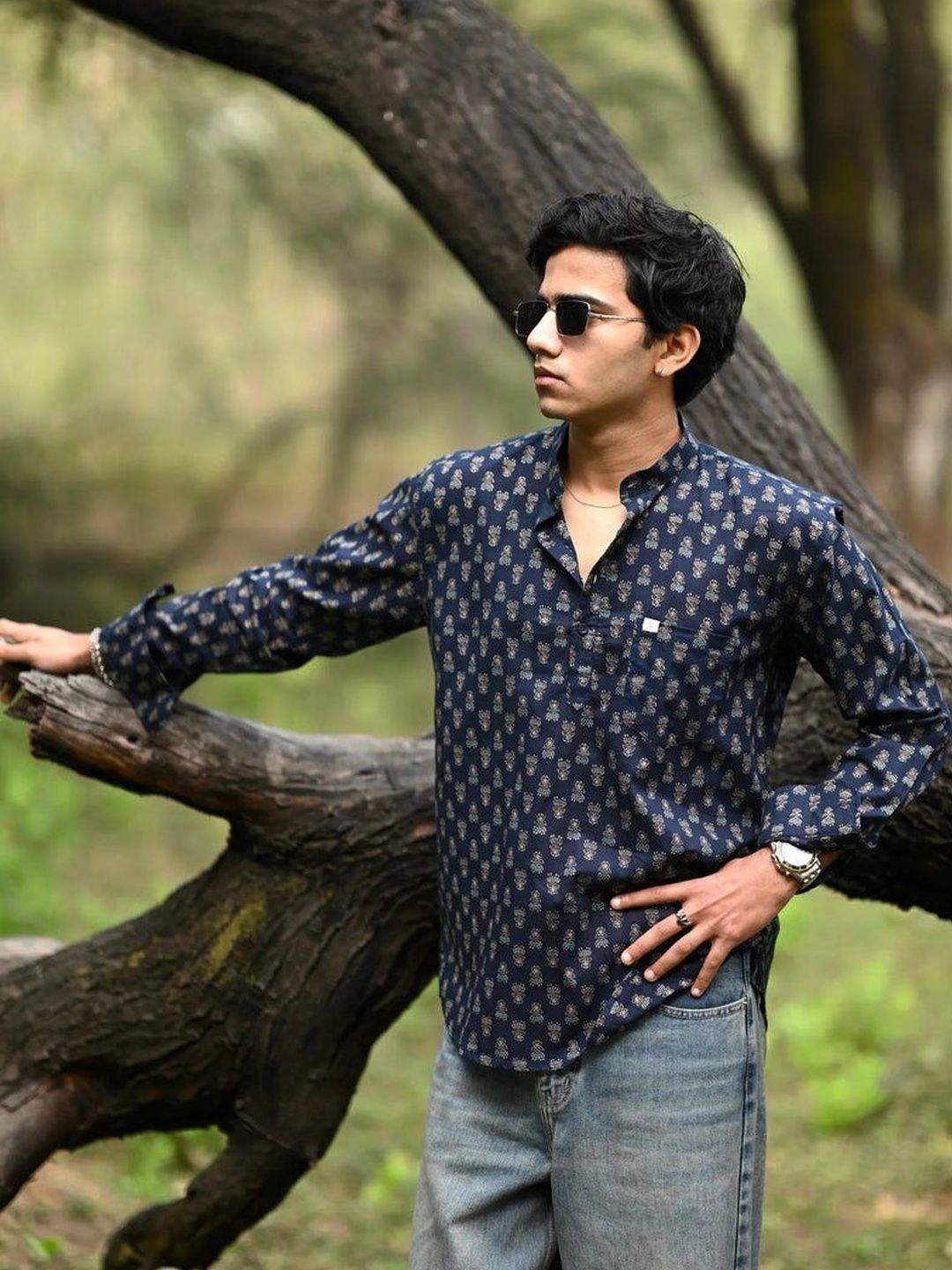 Hues Fab Hues Fab Men Ethnic Motifs Printed Indie Prints Kurta
