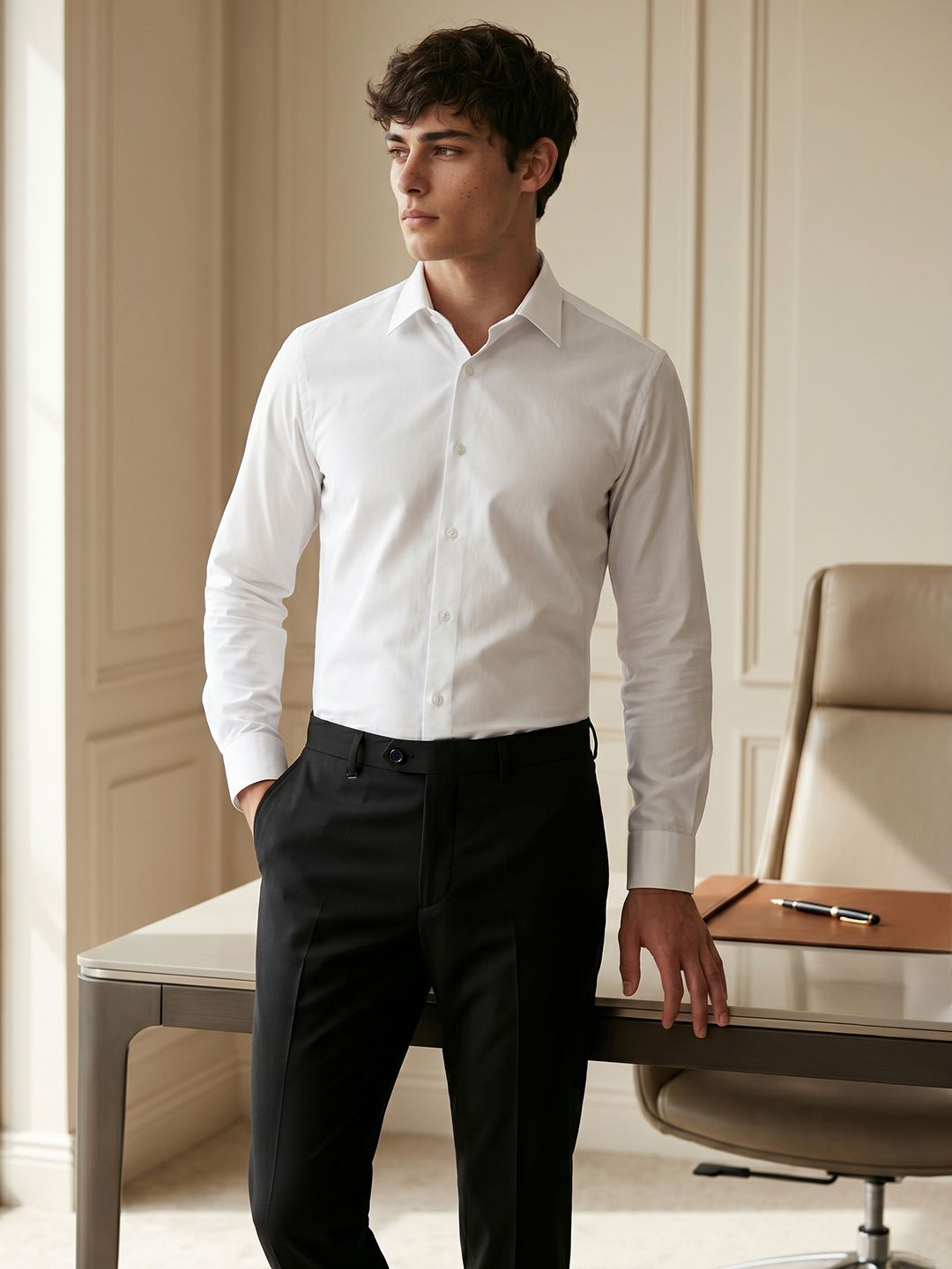 Van Heusen Men Slim Fit Formal Trousers