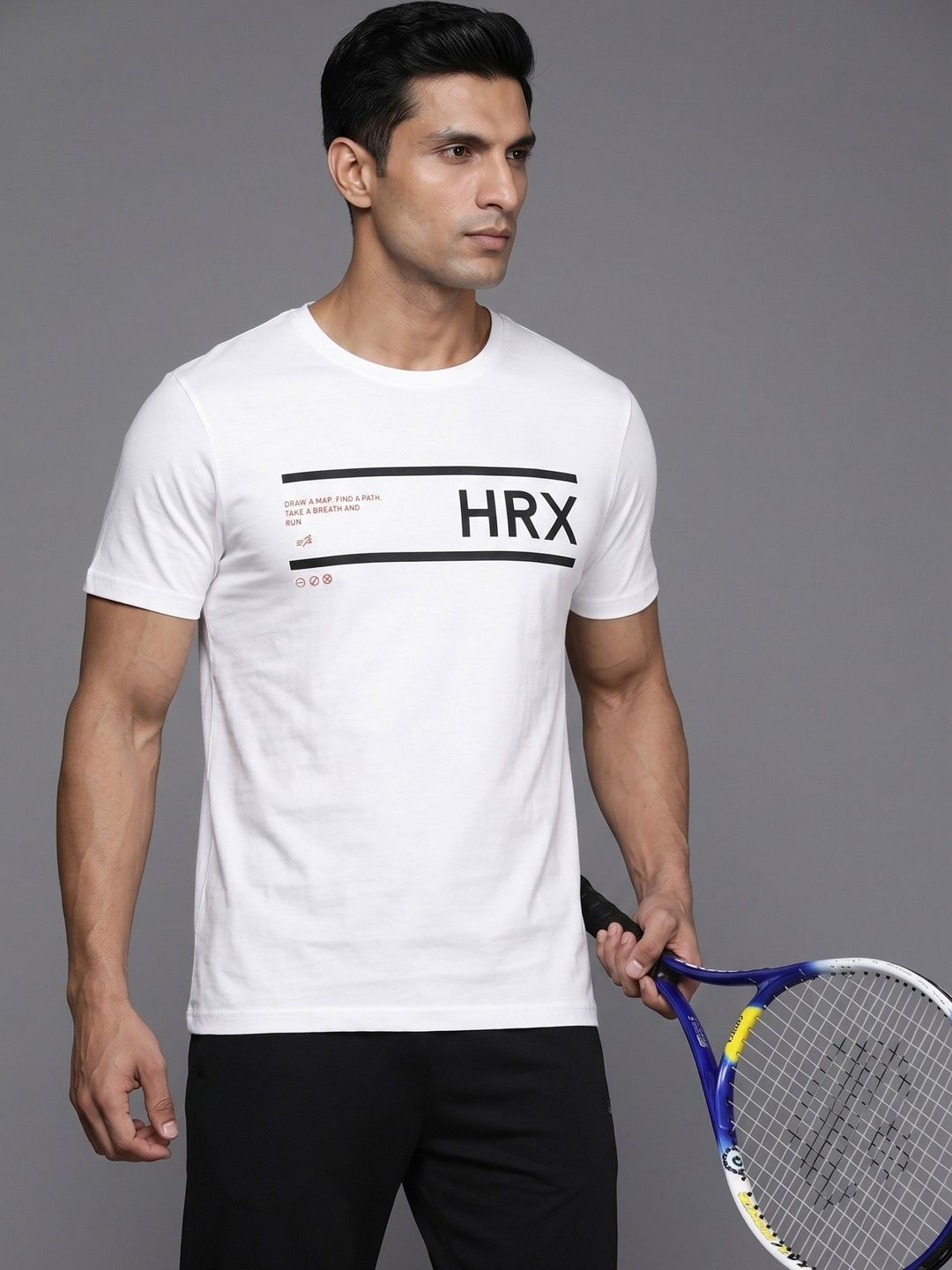 HRX by Hrithik Roshan Brand Logo Printed Short Sleeves Cotton T-shirt