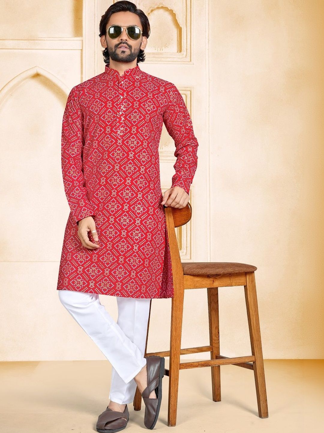 ELYXAROSE Men Ethnic Motifs Printed Kurta