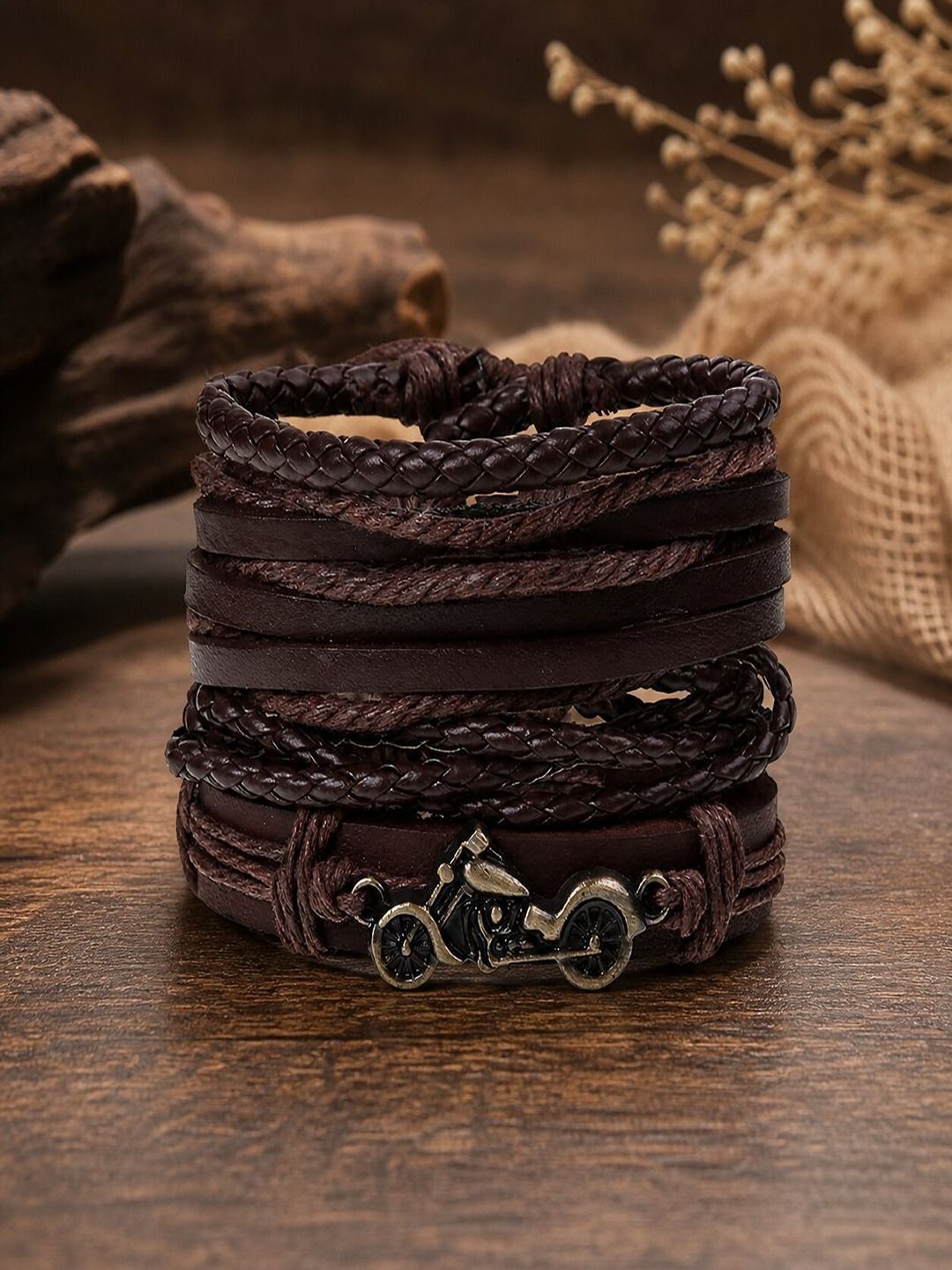 Vientiq Vientiq Brown Leather Bracelet