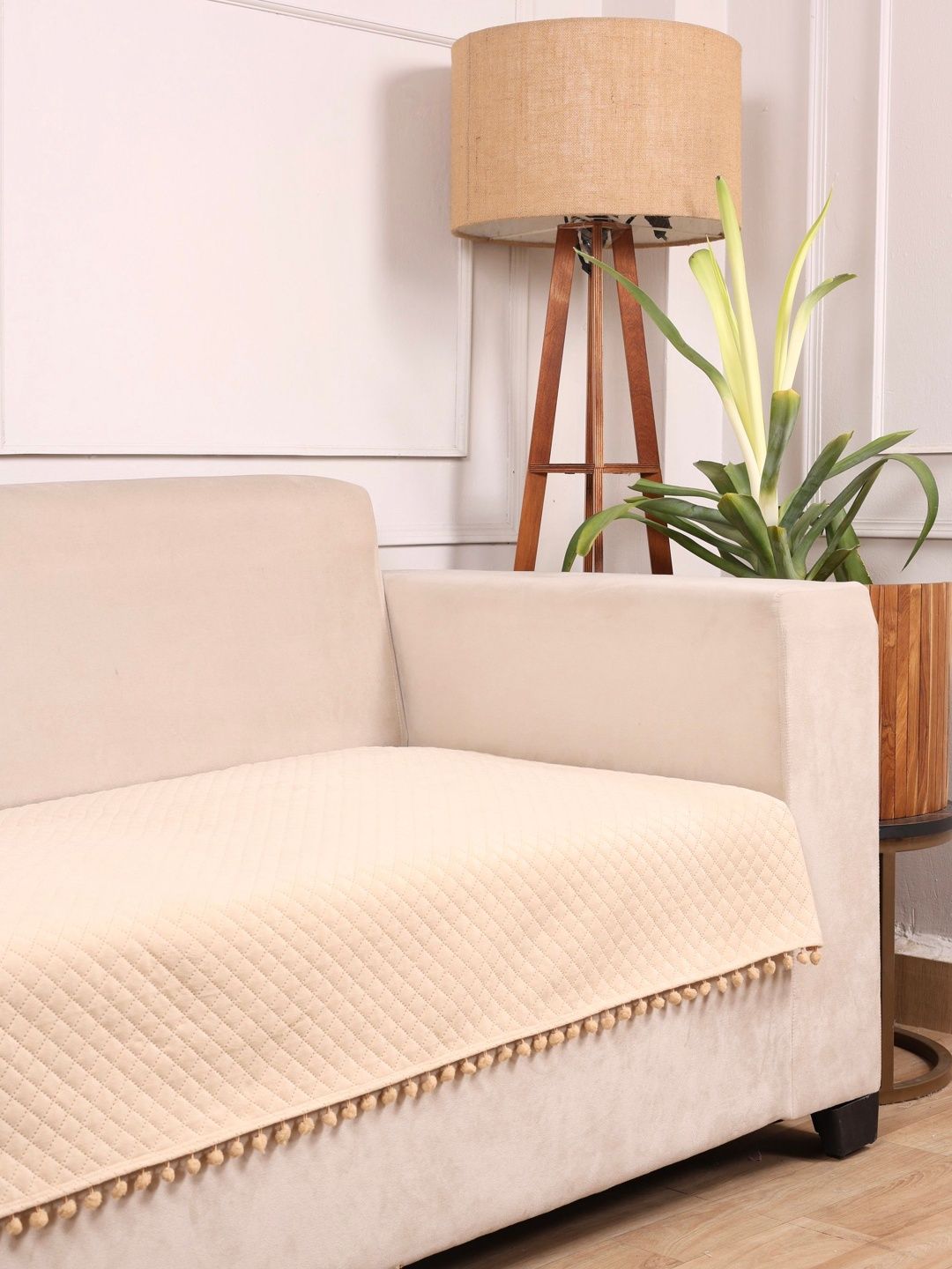 STITCHNEST STITCHNEST Eco friendly & no colour fading Faux Suede Washable 3 Seater Sofa Cover-