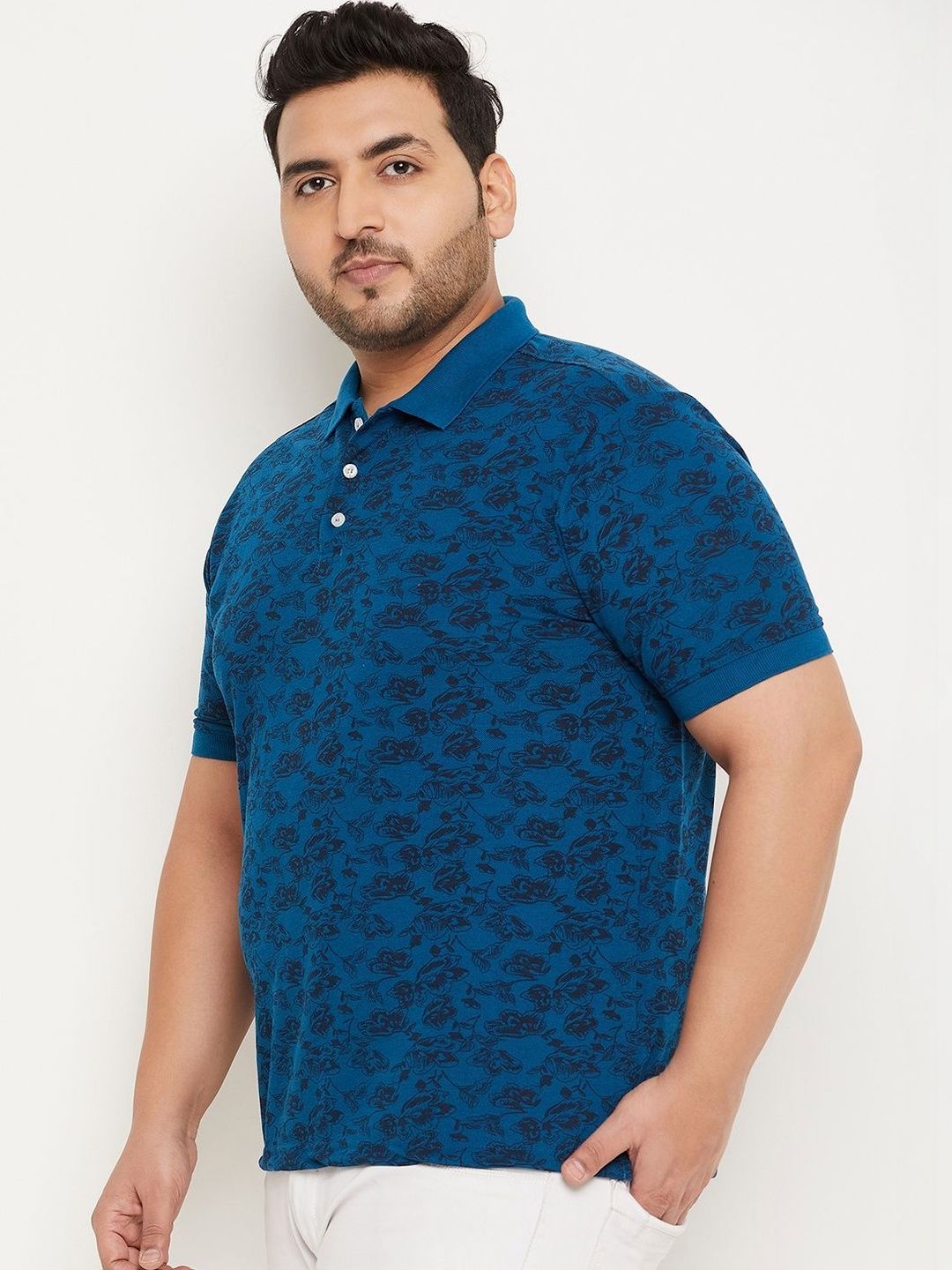 Kook N Keech Men Floral Printed Polo Collar T-shirt