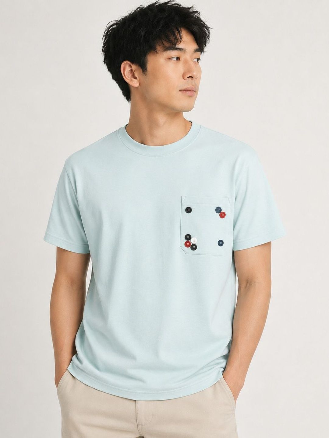BIGCAPS Men Solid Short Sleeve T-Shirt