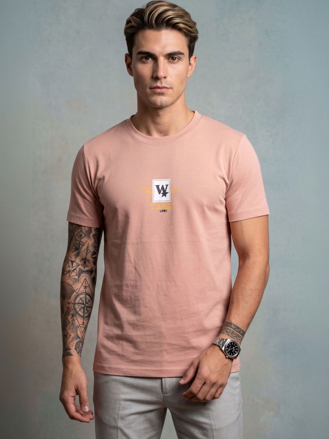 Moda Rapido Men Brand Logo Printed T-shirt