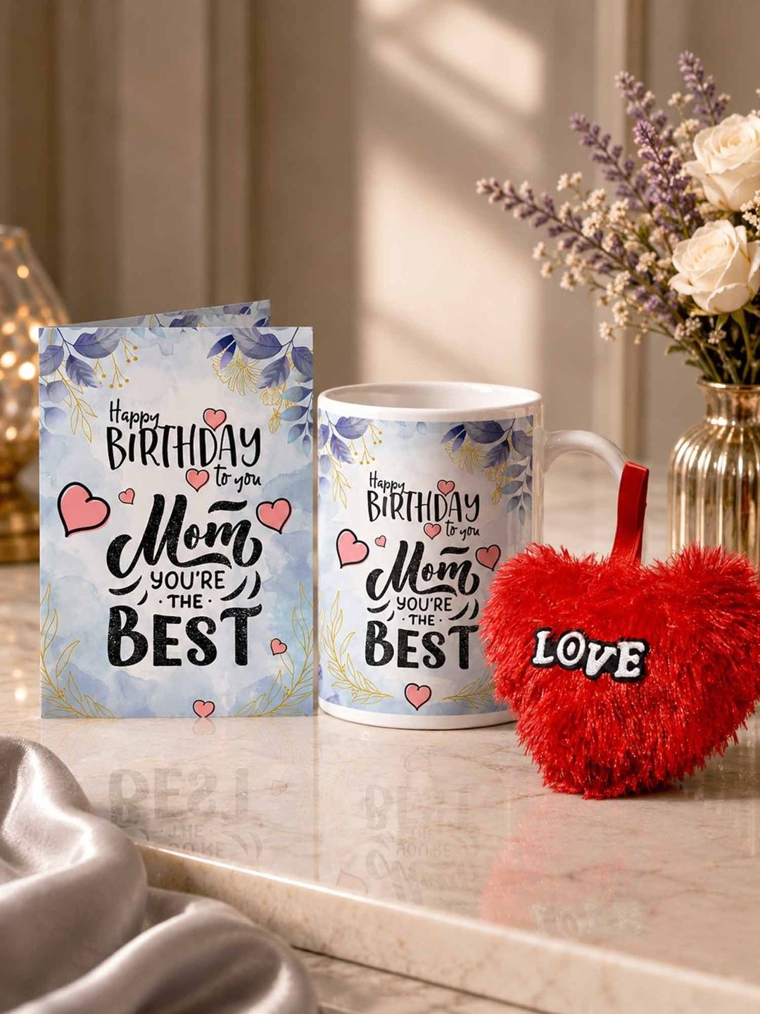 GIFT MY PASSION 3 PiecesWhite & Red Birthday Home Gift Sets