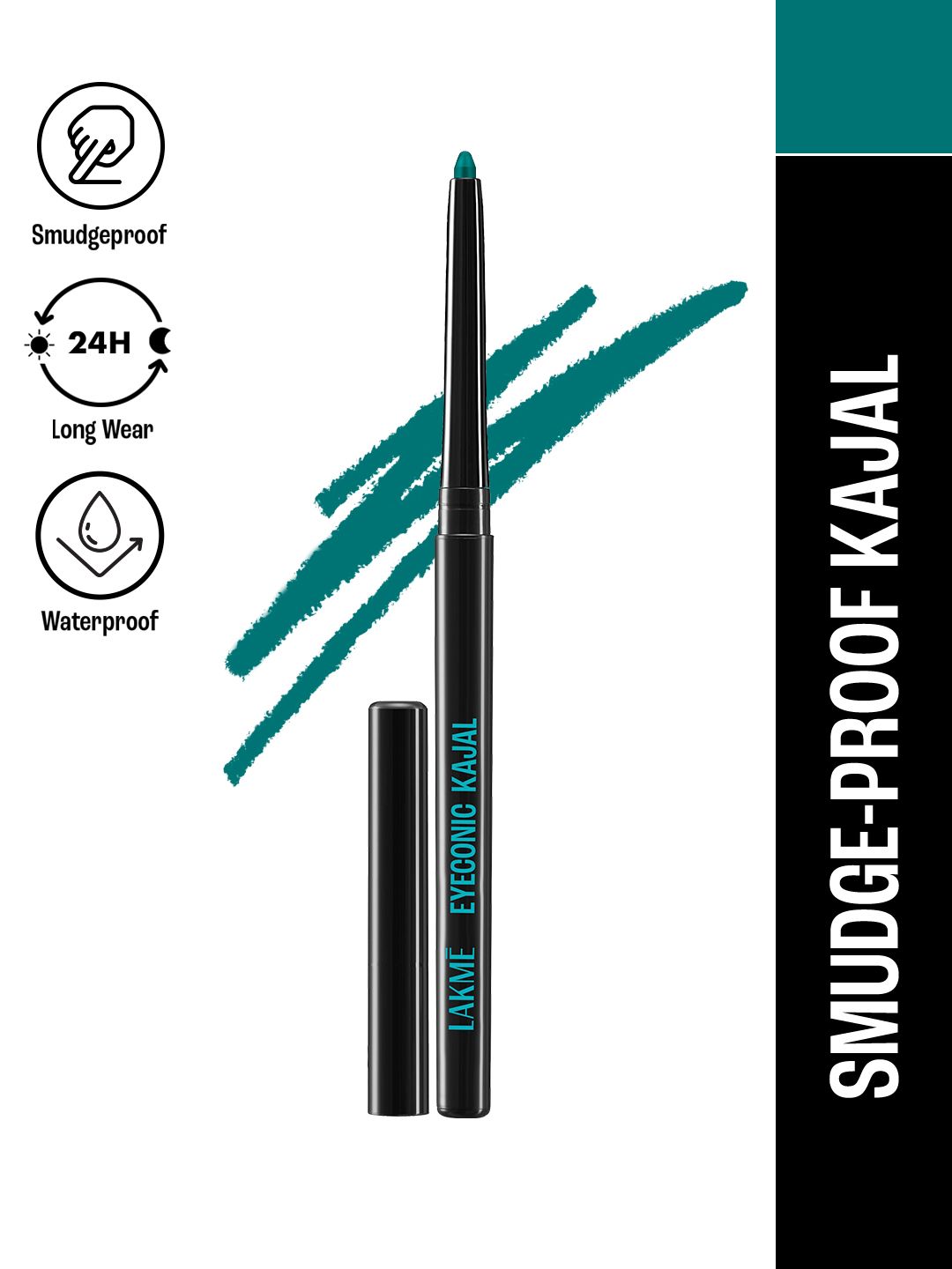 Lakme Lakme 9to5 Eyeconic Smudgeproof & Waterproof Kajal Lasts Upto 24Hr 0.35g - Turquiose