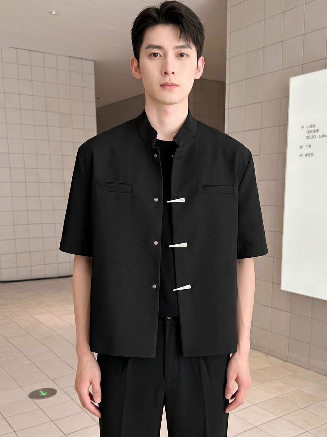 ANDREW HILL Men Open Front Jacket