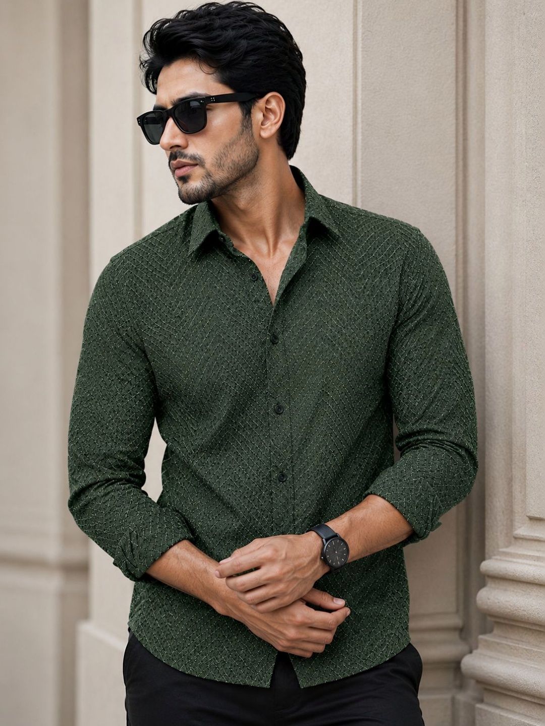 Vesido Men Classic Sheer Casual Shirt