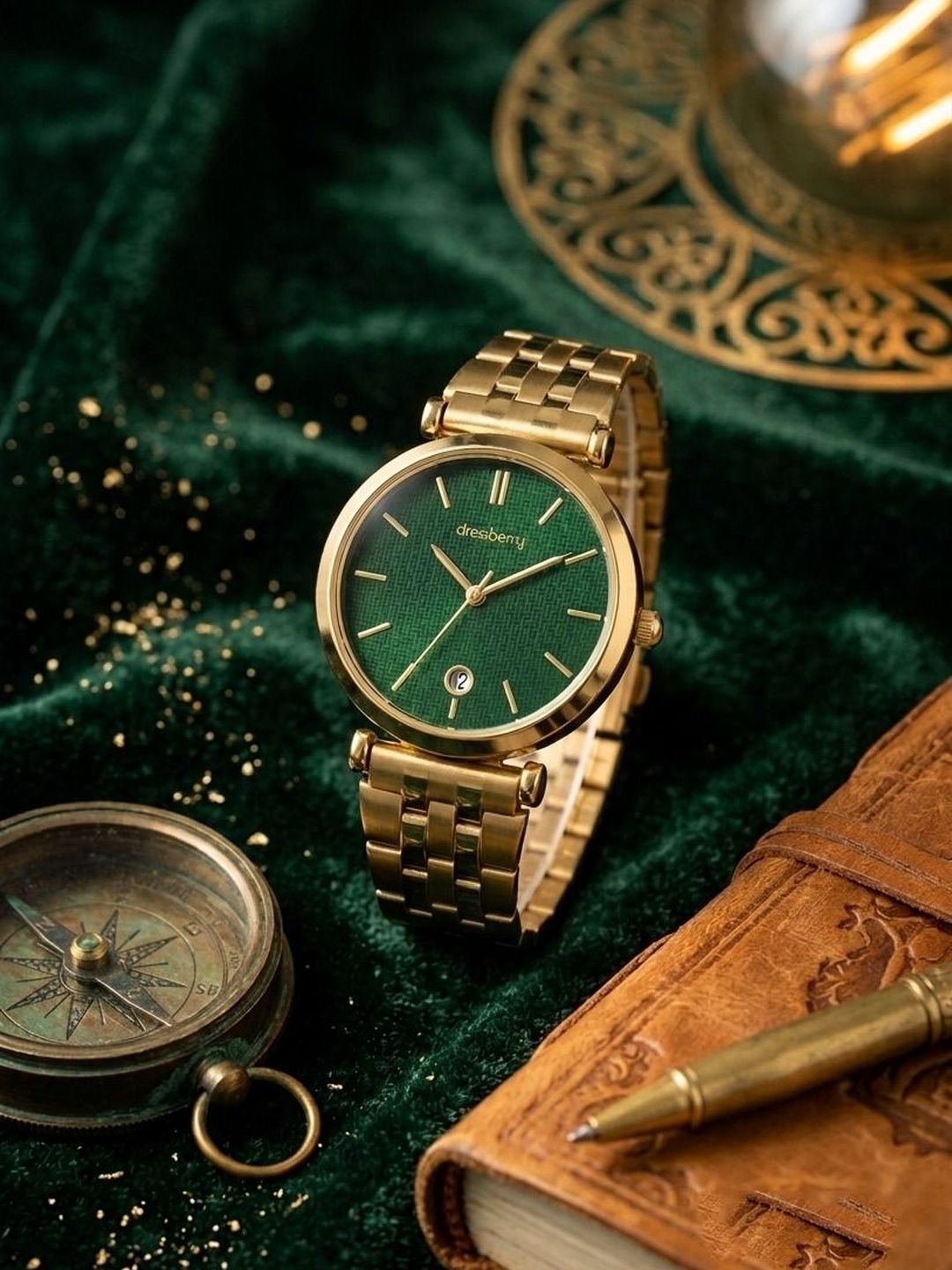 DressBerry DressBerry Women Brass Dial & Bracelet Style Straps Analogue Watch AW21-2D