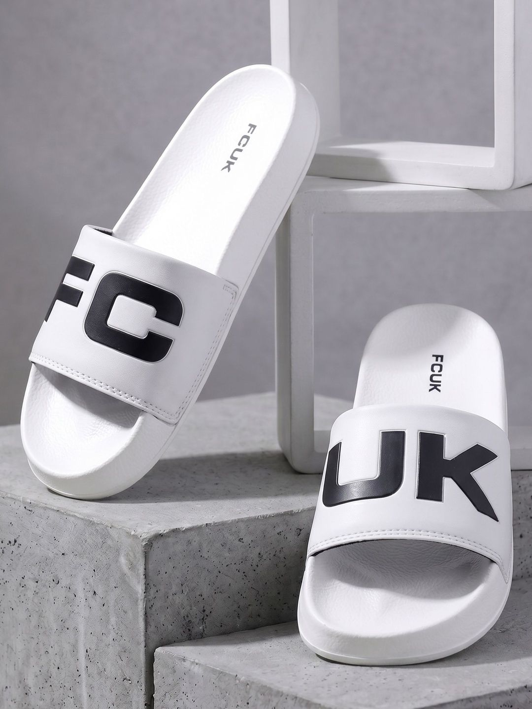 FCUK Men Printed Slip-on Sliders