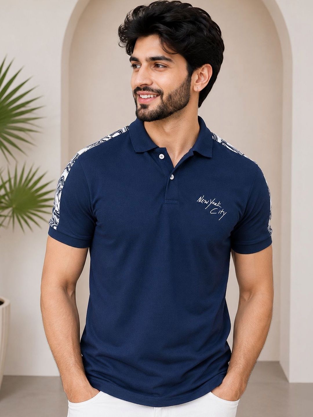 Kook N Keech Men Printed Polo Collar T-shirt
