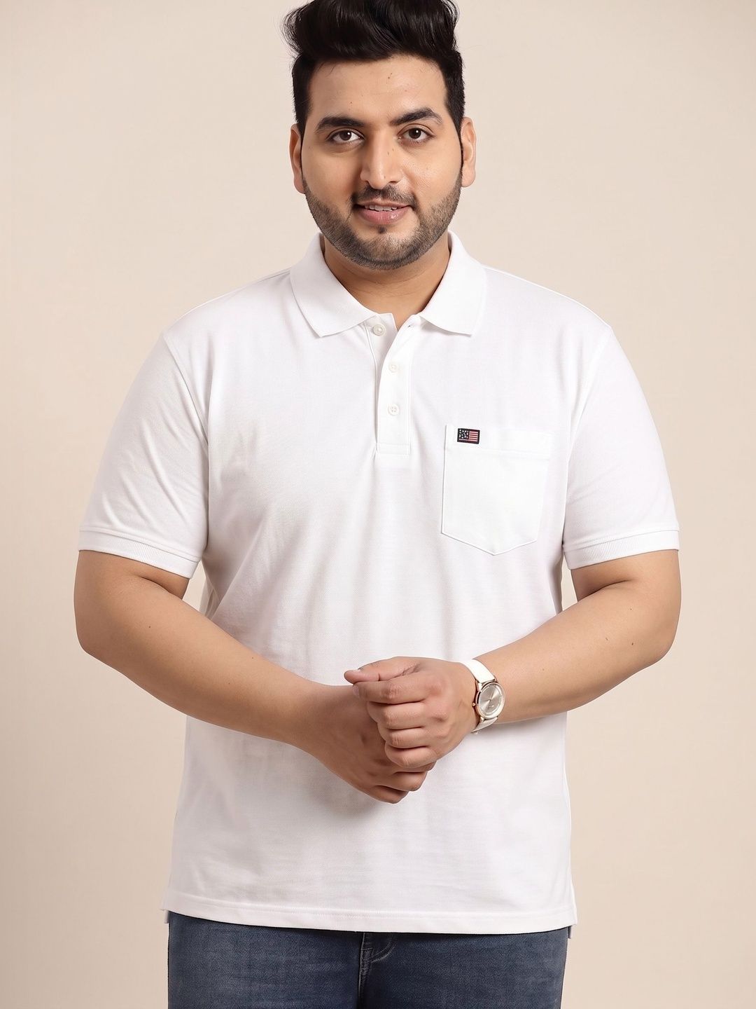 Sztori Men Brand Logo Polo Collar Pockets T-shirt