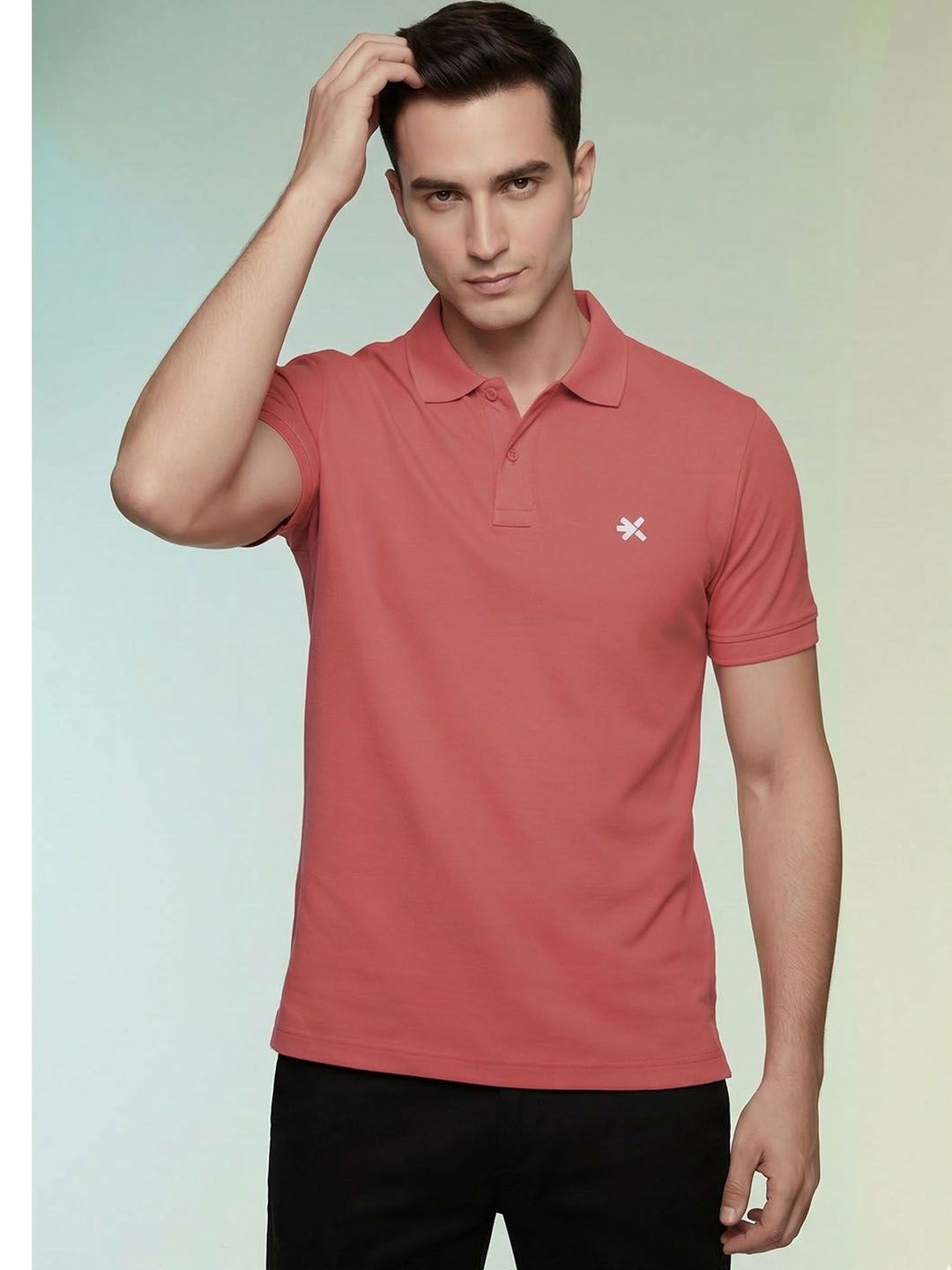 HRX by Hrithik Roshan Men Brand Logo Polo Collar Pockets T-shirt