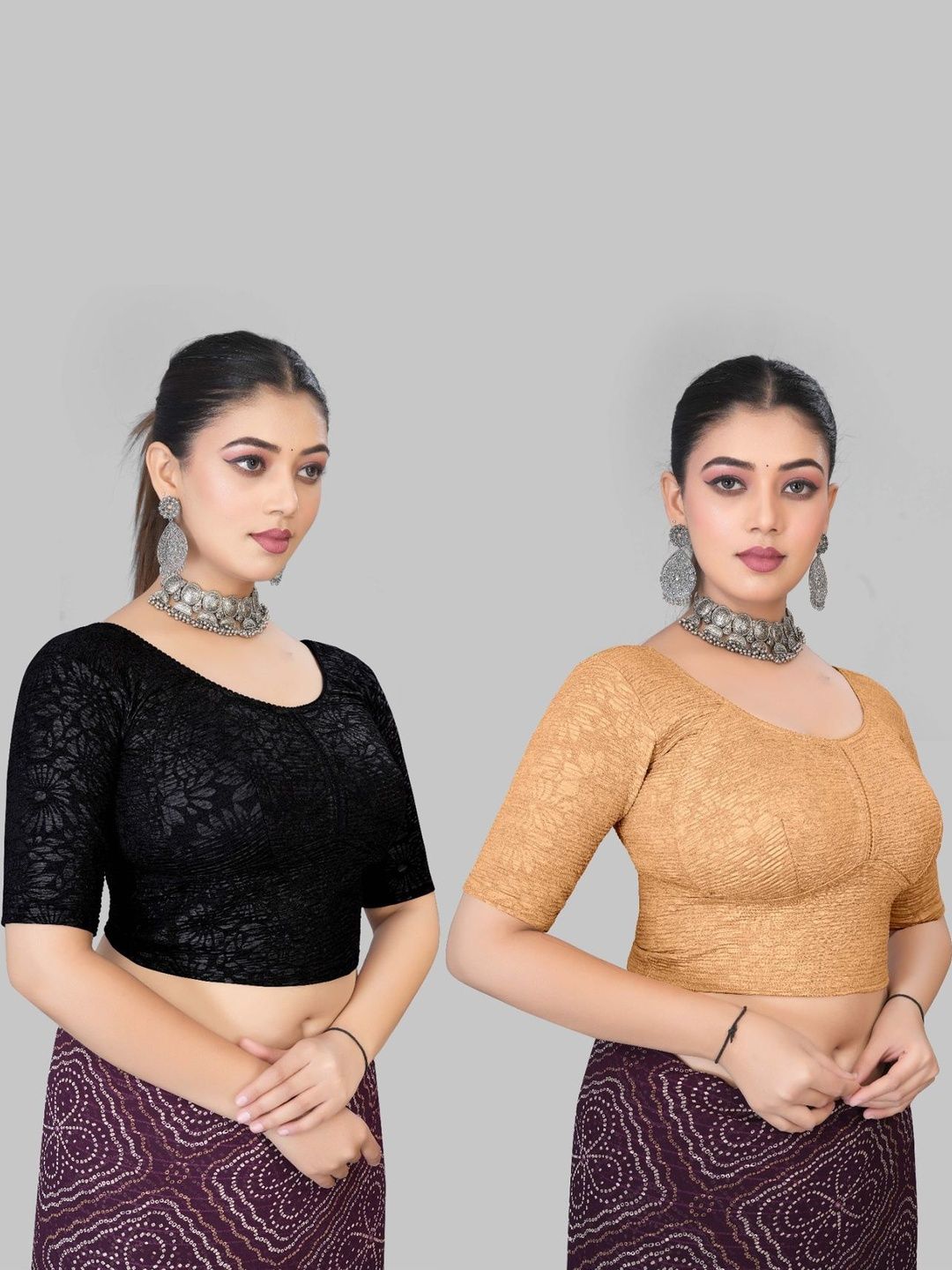 NAVKA FASHION NAVKA FASHION Cotton Blend Woven Design Saree Blouse
