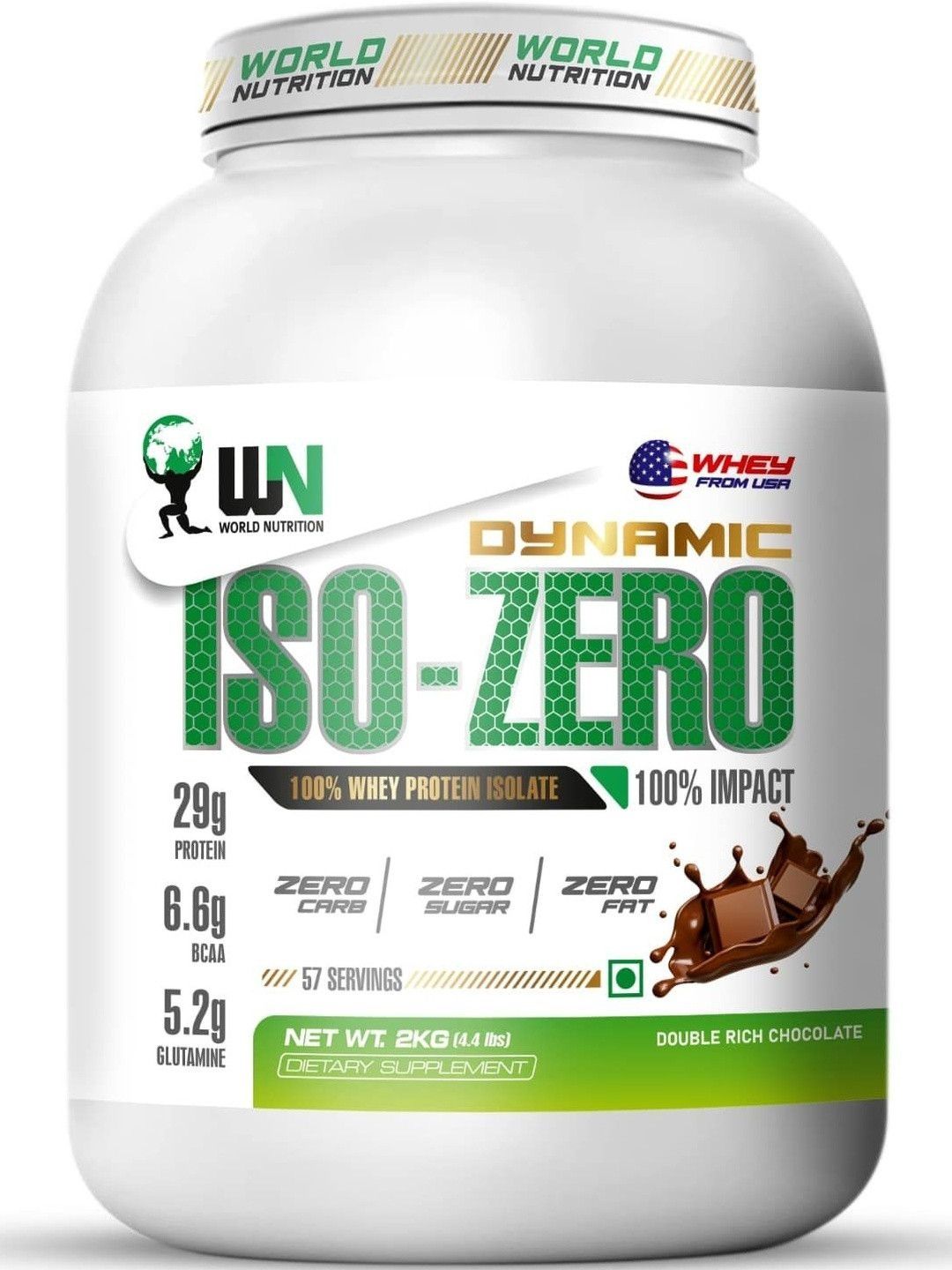 WN WORLD NUTRITION WN WORLD NUTRITION Dynamic ISO-Zero 100% Whey Isolate With 29g Protein - 2 Kg