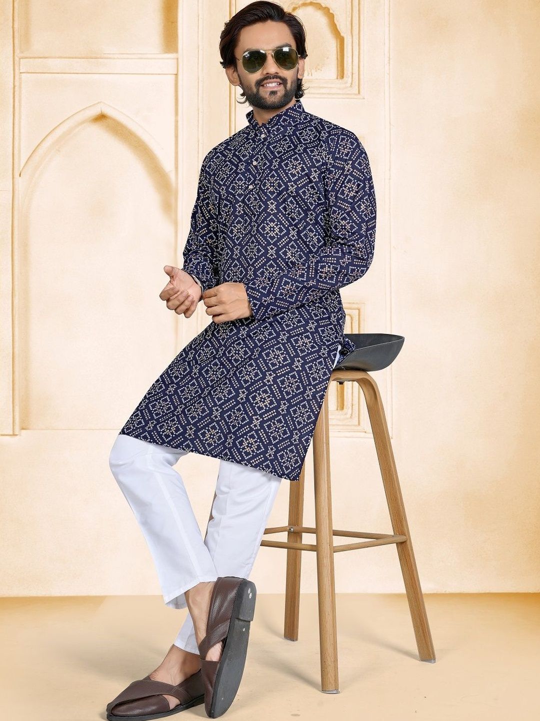 ELYXAROSE Men Ethnic Motifs Printed Kurta