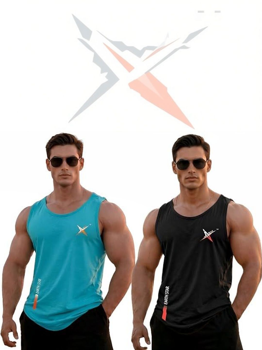 EARTH STAR Printed Cotton Gym Vest