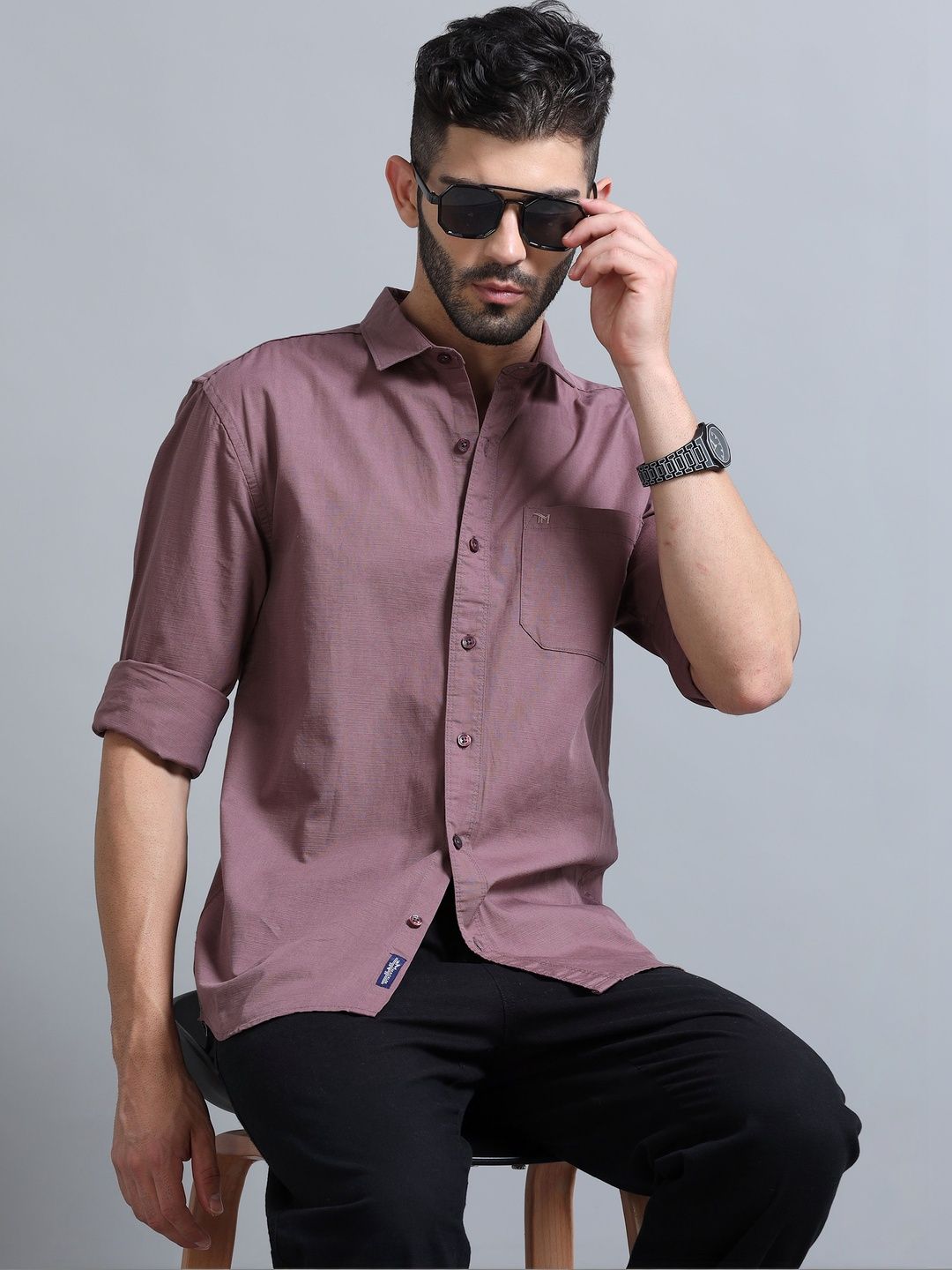 TOM MACKLER Men Classic Casual Shirt