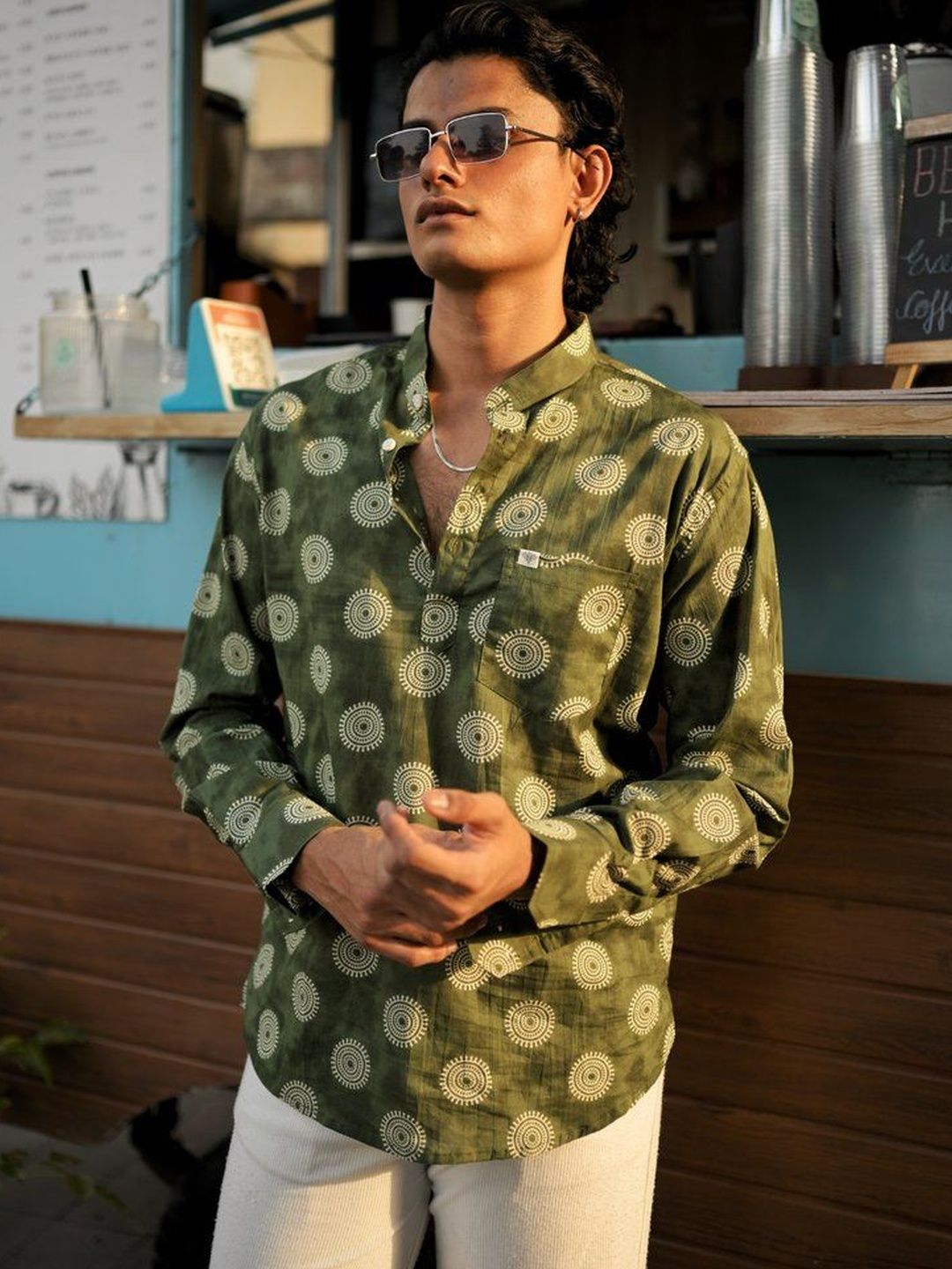 Hues Fab Men Geometric Printed Kurta