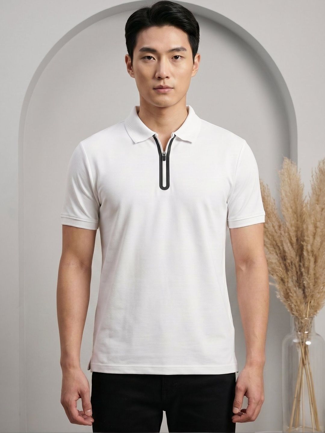 BYBILLOW Men Polo Collar Bio Finish T-shirt