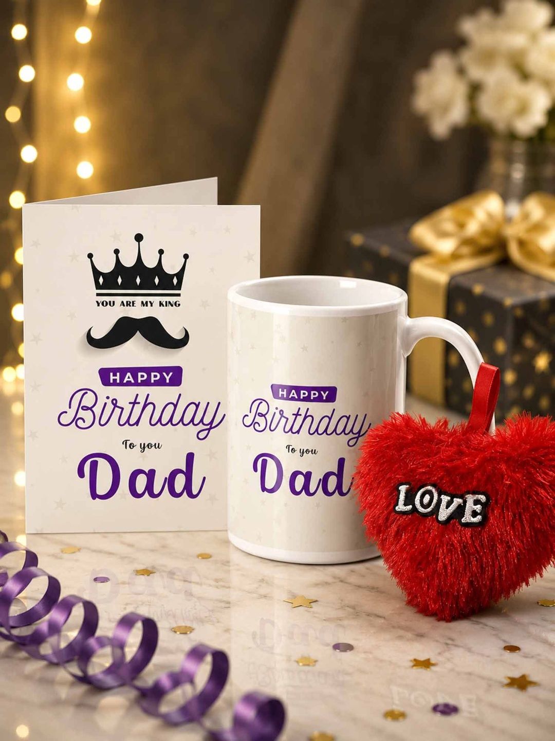 GIFT MY PASSION 3 Pieces White & Red Birthday Home Gift Sets