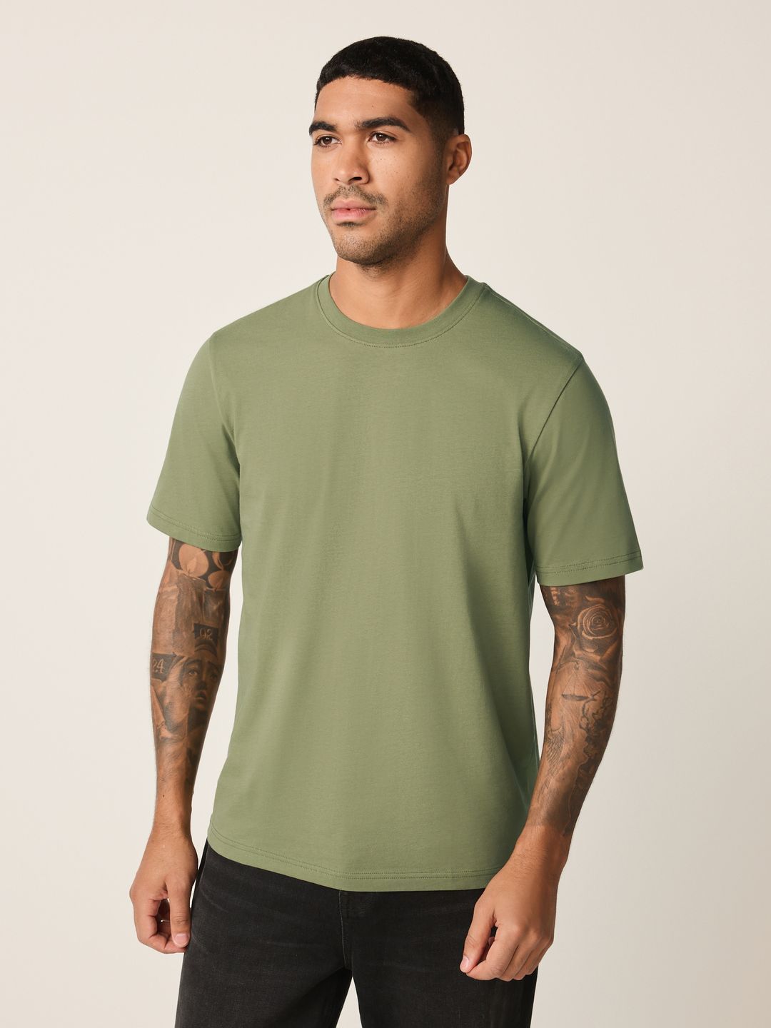 NEXT Men Drop-Shoulder Sleeves Pure Cotton T-shirt