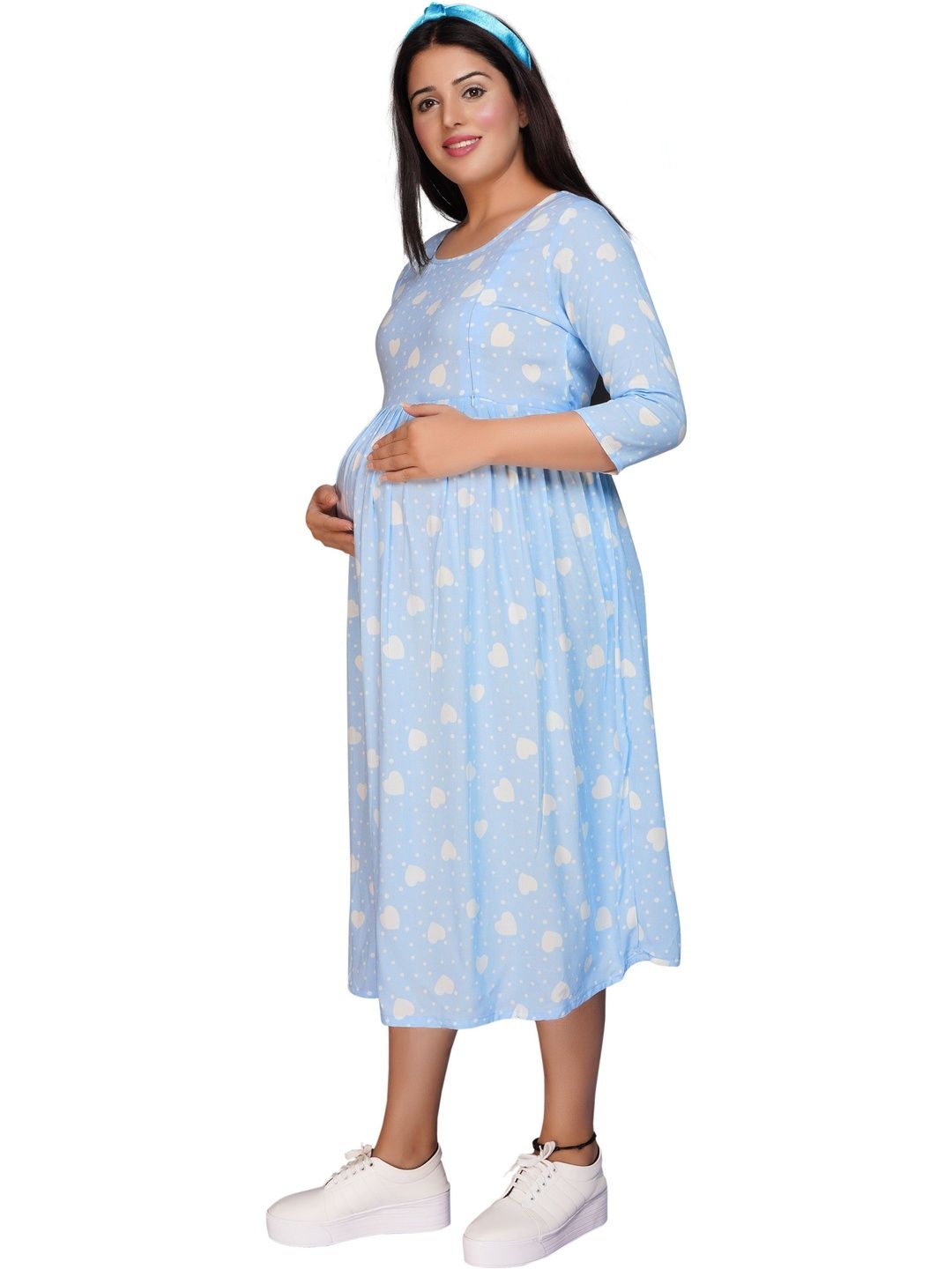 Mammas Maternity Print Maternity A-Line Midi Dress