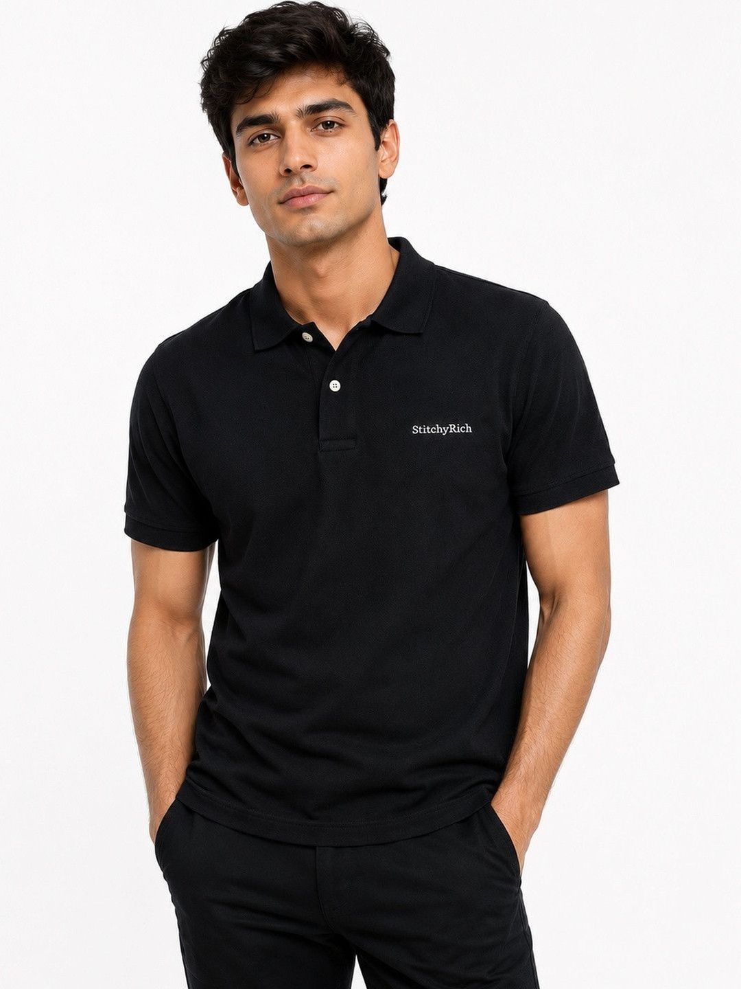 StitchyRich Men Polo Collar T-shirt
