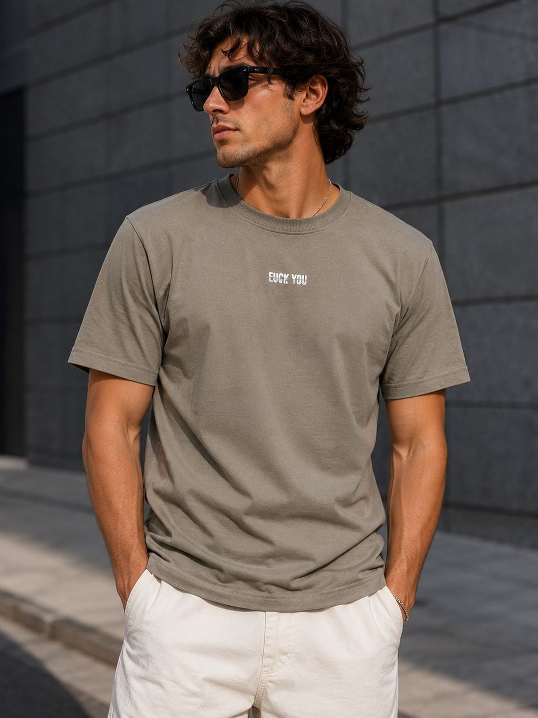 BIGCAPS Men Solid Casual T-Shirt