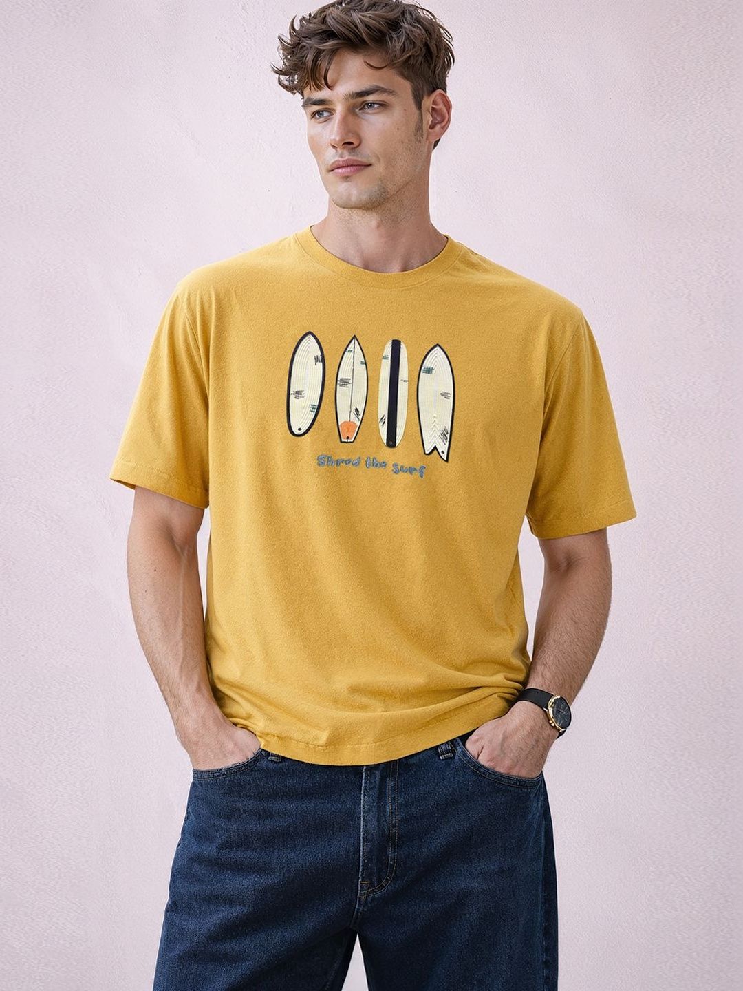 Status Quo Men Graphic Printed Round Neck Cotton T-shirt