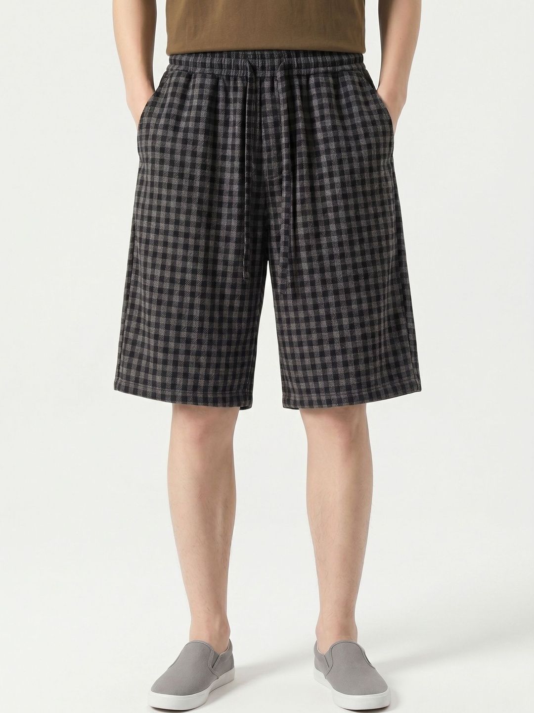 ANDREW HILL Men Checked Loose Fit Outdoor with Technology Shorts