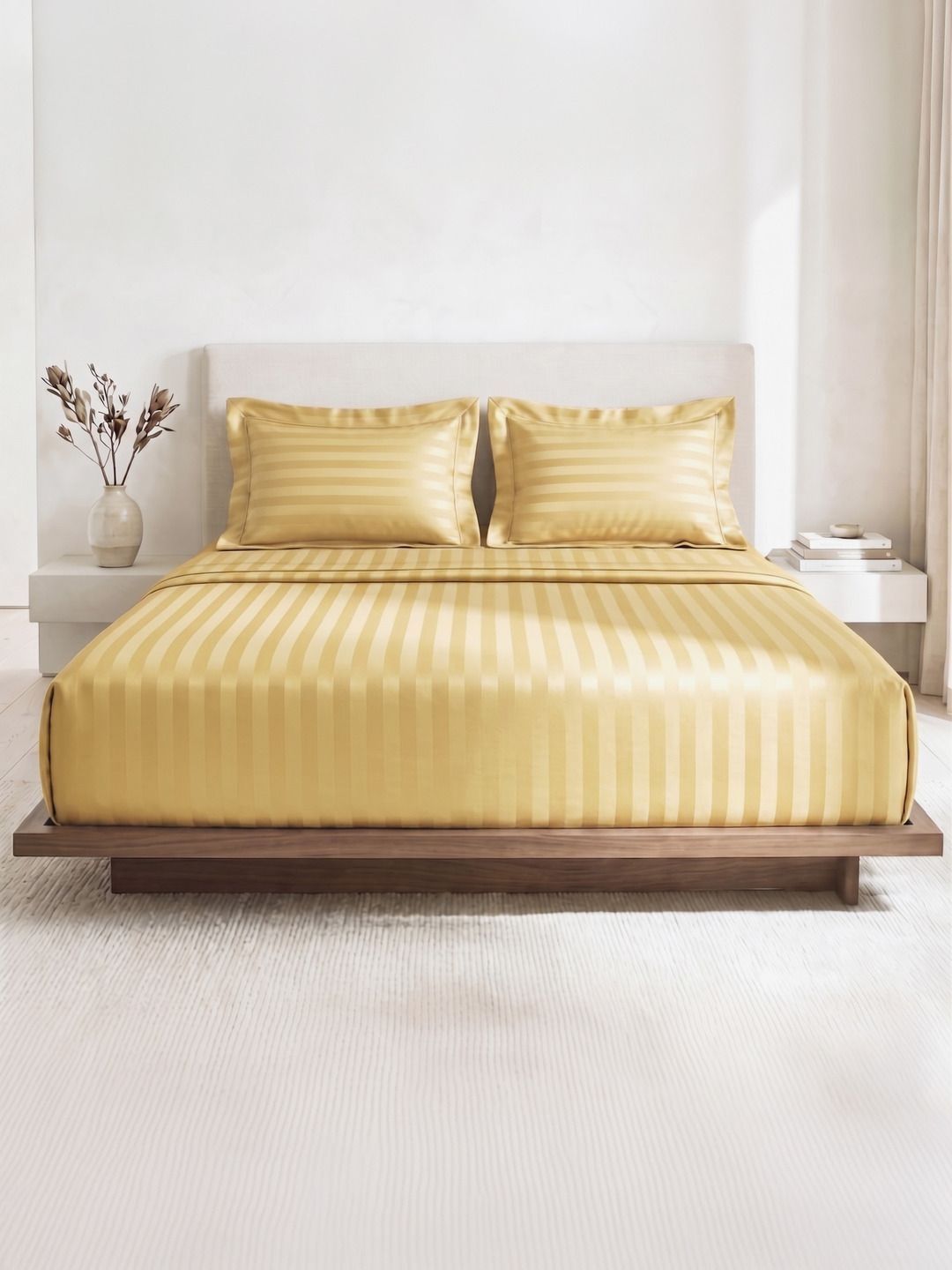 LANE LINEN LANE LINEN Cocoon 250TC Double Bedsheet with 2 Pillow Covers