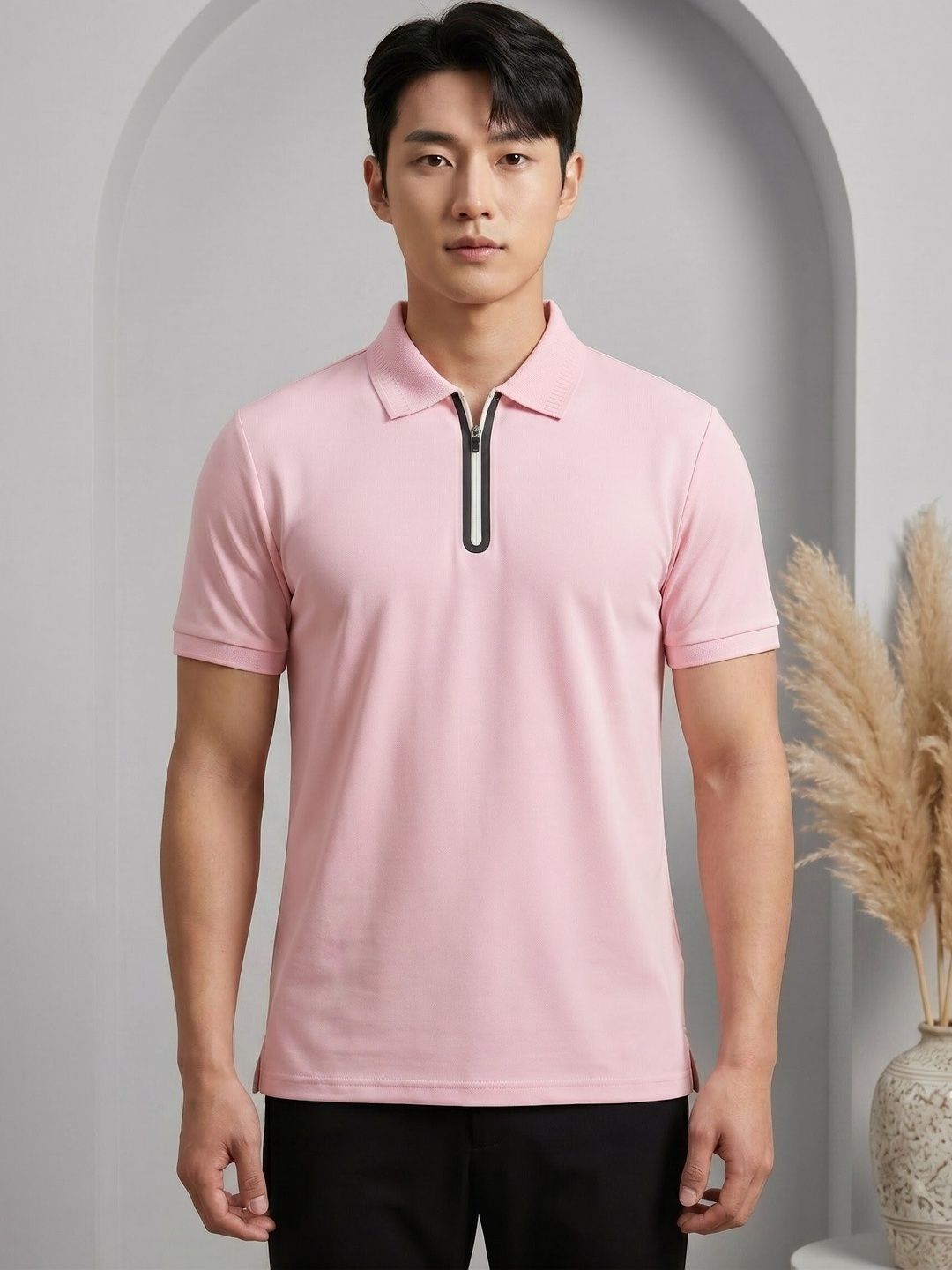 BYBILLOW Men Polo Collar Bio Finish T-shirt